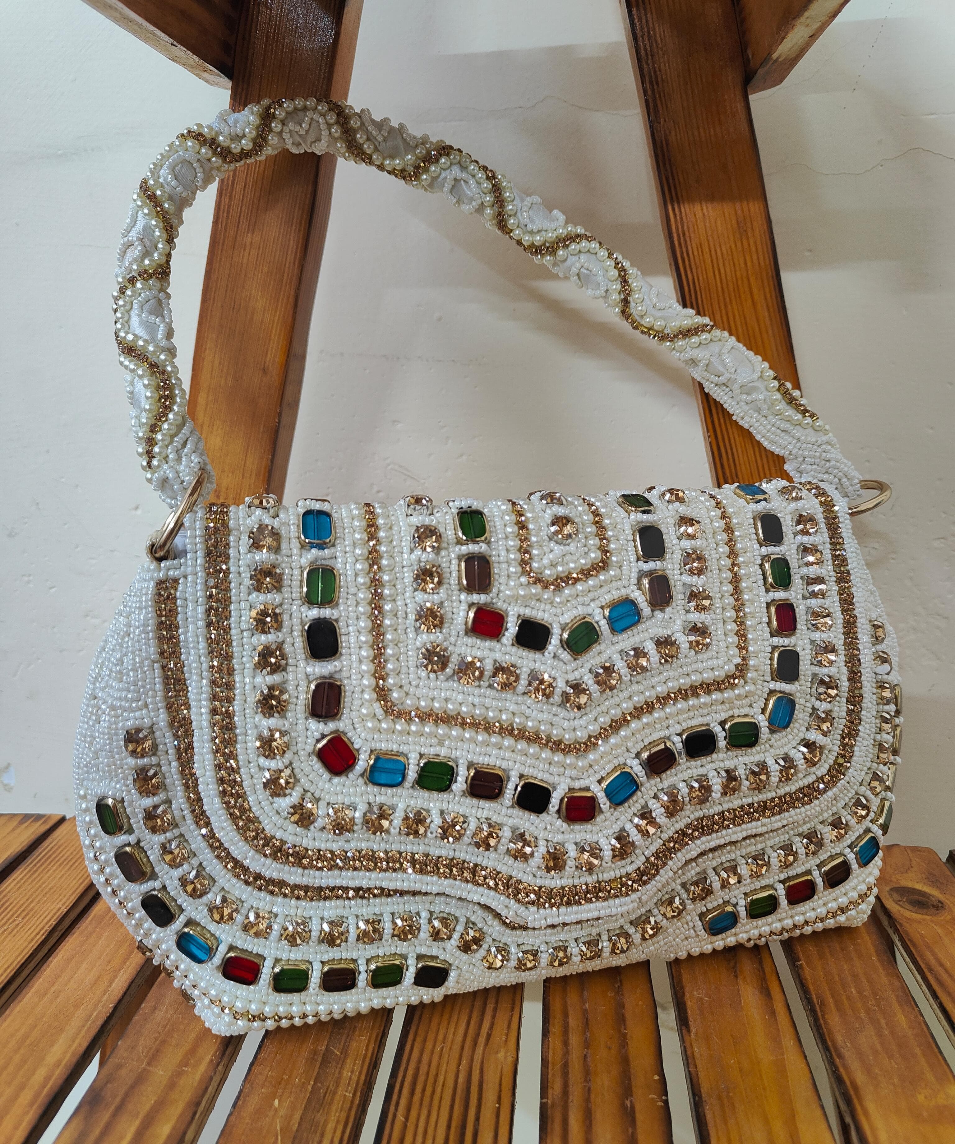 Embroidered Flap Bag