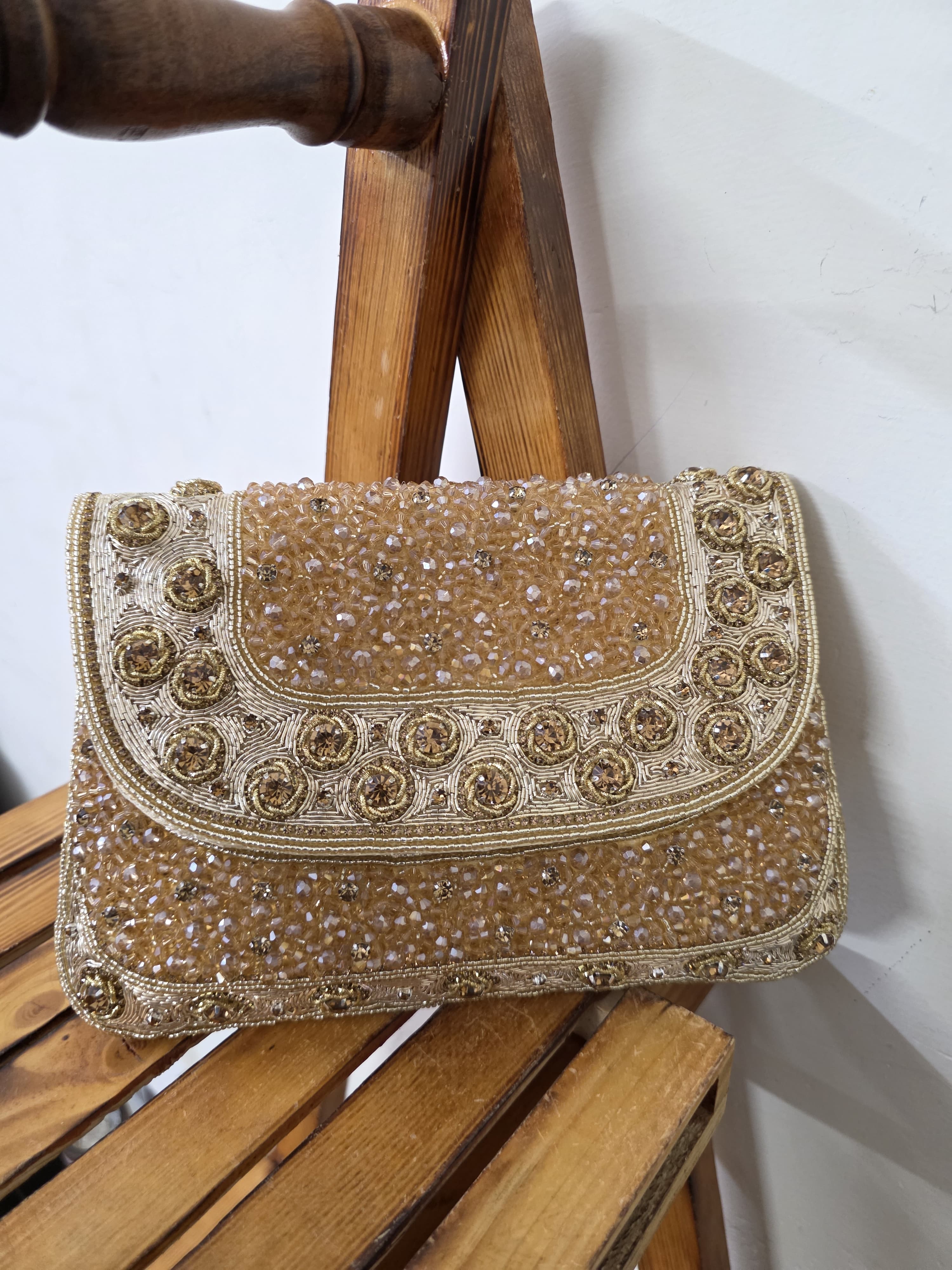 Embroidered Flap Bag