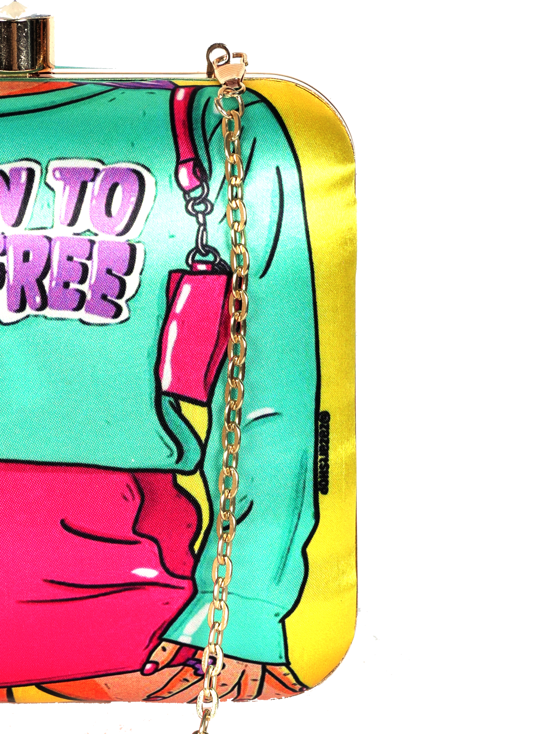 PRINTED DIGITAL CLUTCH BAG BORN TO BE FREE