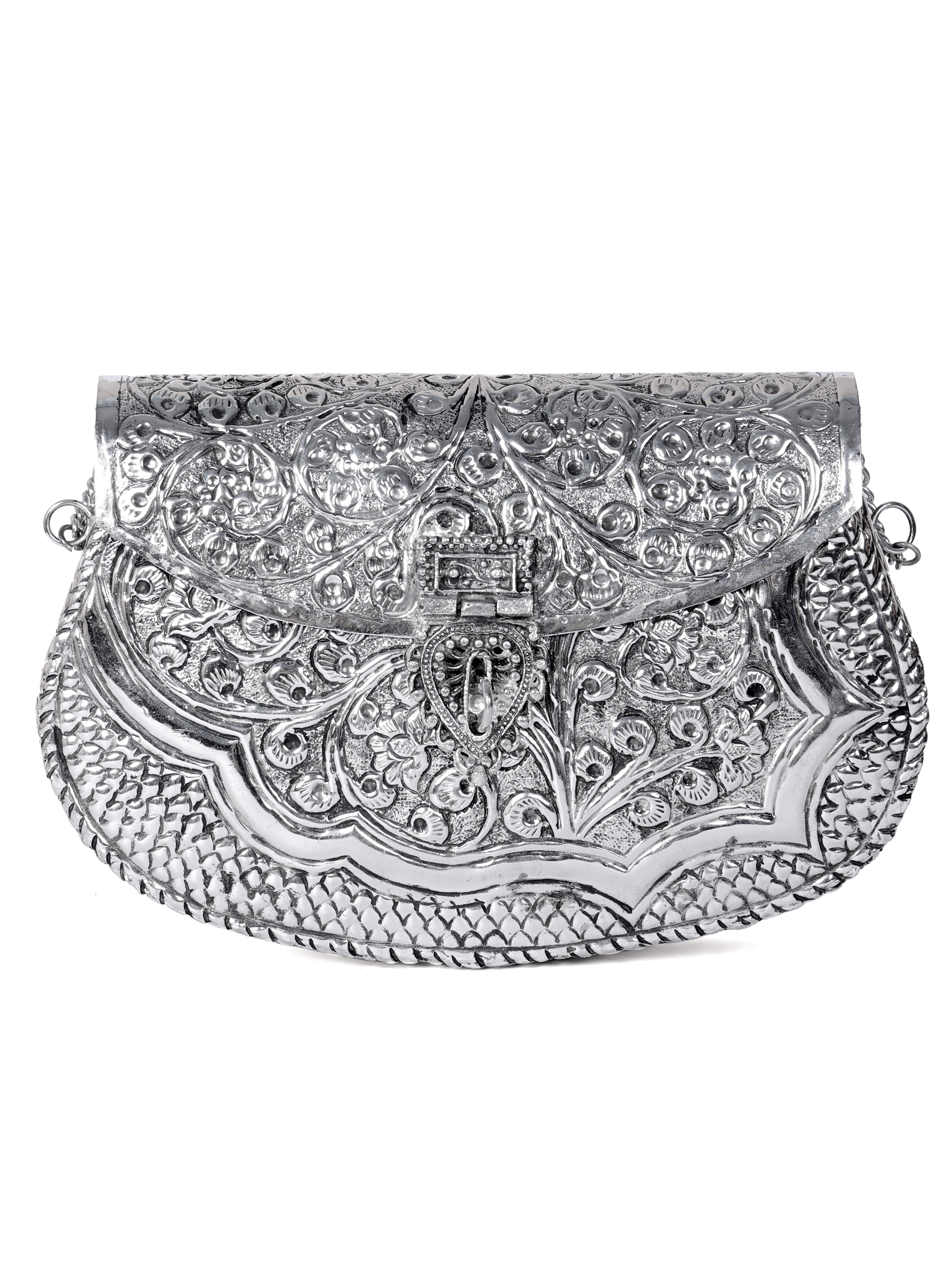 VRPS Brass Clutch | Handcrafted Ethnic Bag | SWIS-1346 | Additional Angle