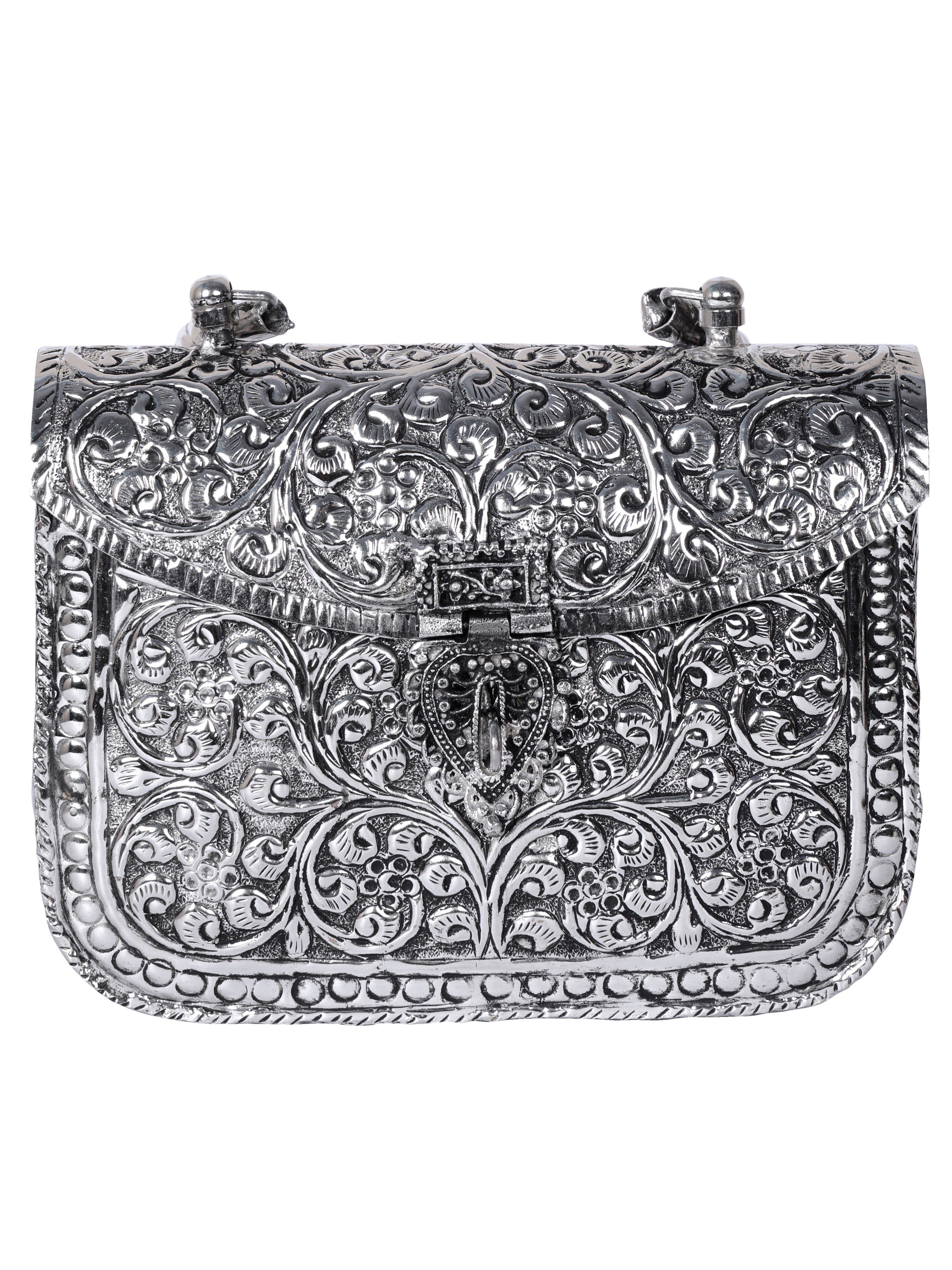 VRPS Brass Clutch | Handcrafted Ethnic Bag | SWIS-1354