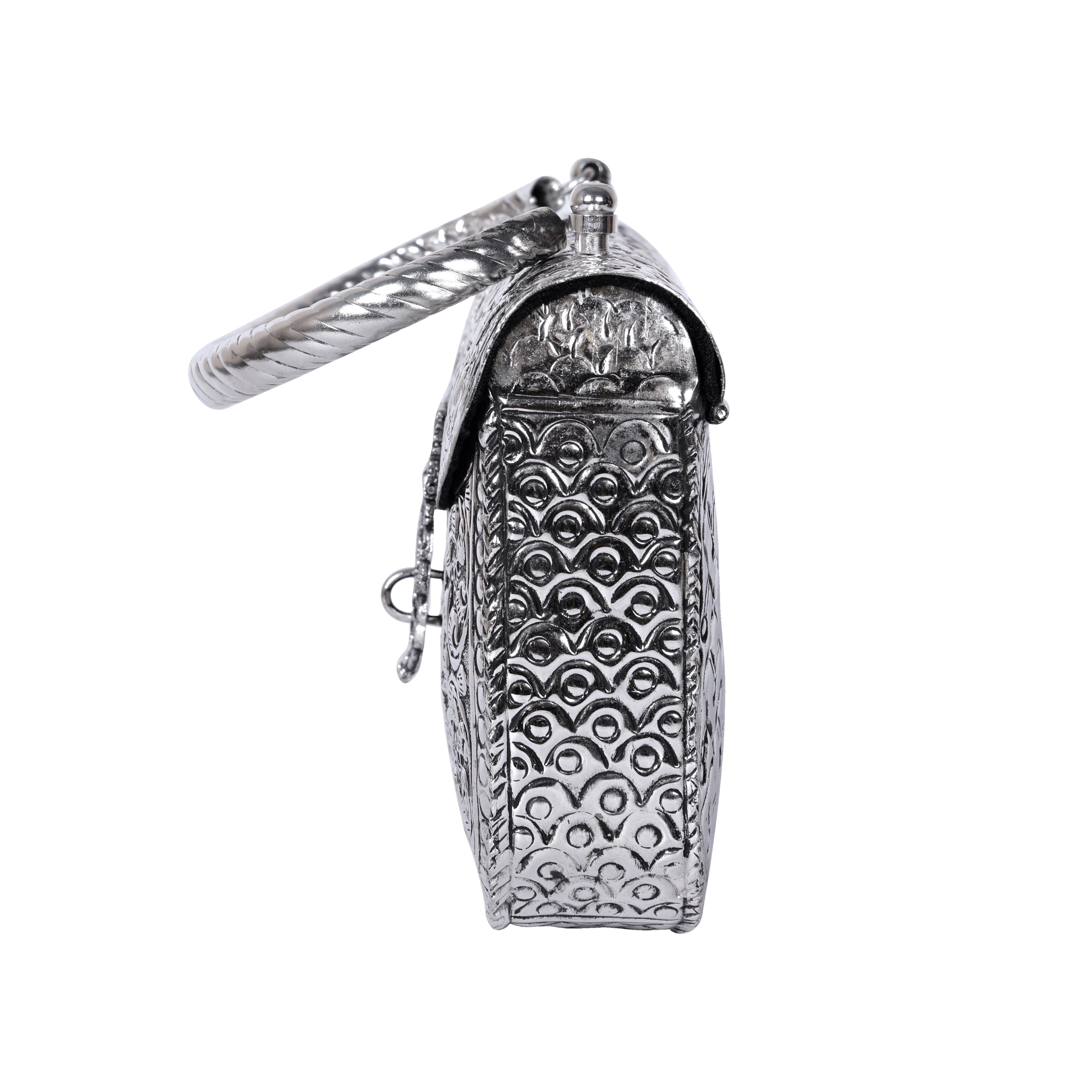 VRPS Brass Clutch | Handcrafted Ethnic Bag | SWIS-1354 | Additional Angle