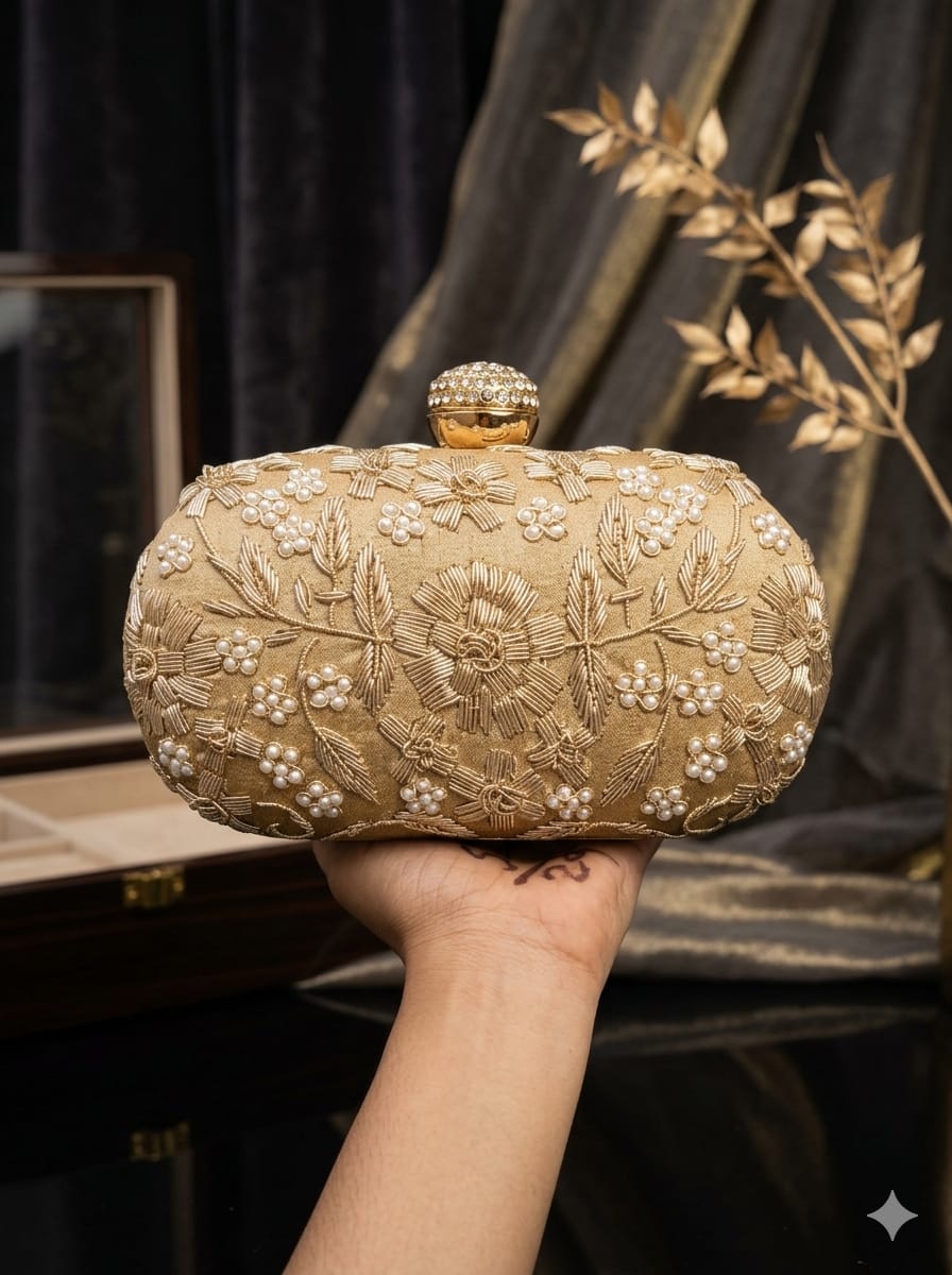 VRPS Embroidered Clutch | Handcrafted Ethnic Bag | SWIS-4570 | Additional Angle