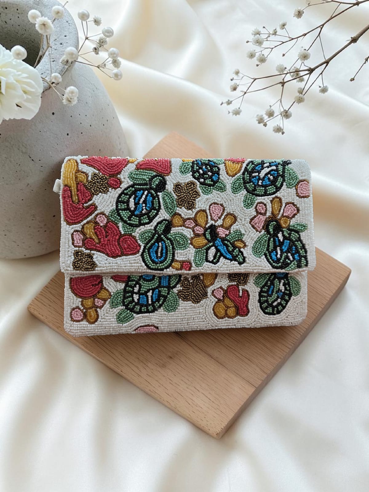 VRPS Beaded Clutch | Handcrafted Ethnic Bag | SWIS-4577 | Additional Angle