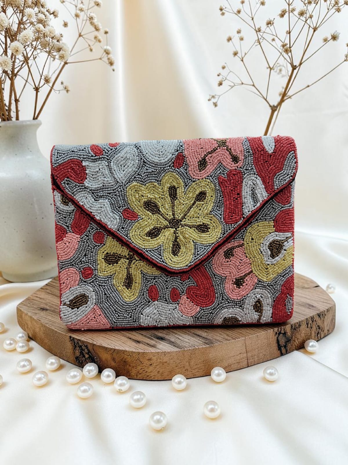 VRPS Beaded Clutch | Handcrafted Ethnic Bag | SWIS-4579 | Additional Angle