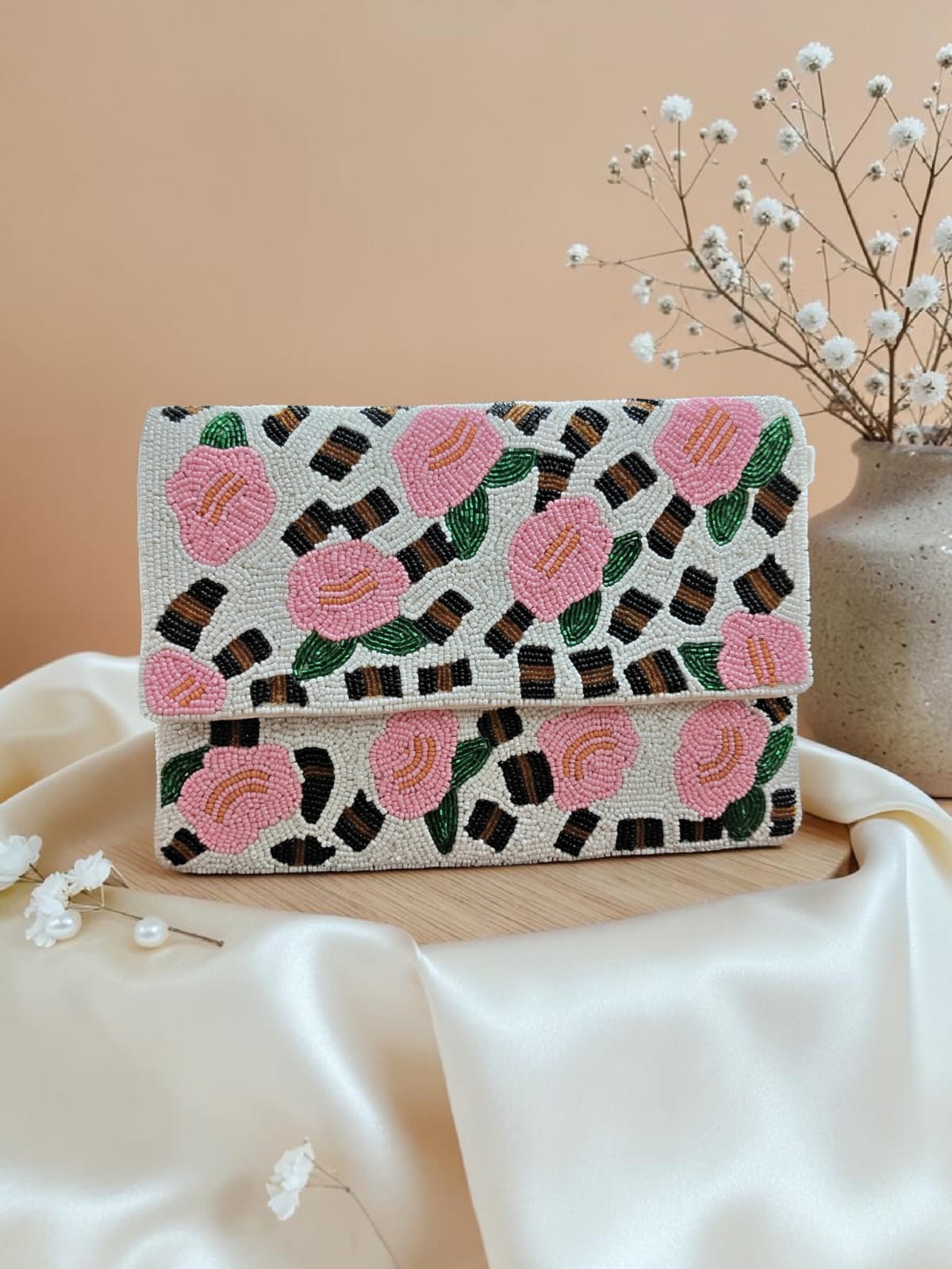 VRPS Beaded Clutch | Handcrafted Ethnic Bag | SWIS-4580 | Additional Angle