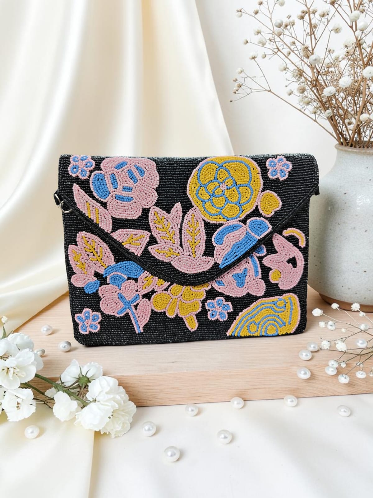 VRPS Beaded Clutch | Handcrafted Ethnic Bag | SWIS-4583 | Additional Angle