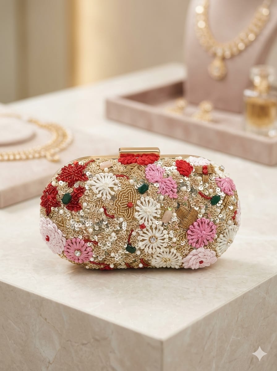 VRPS Embroidered Clutch | Handcrafted Ethnic Bag | SWIS-4685