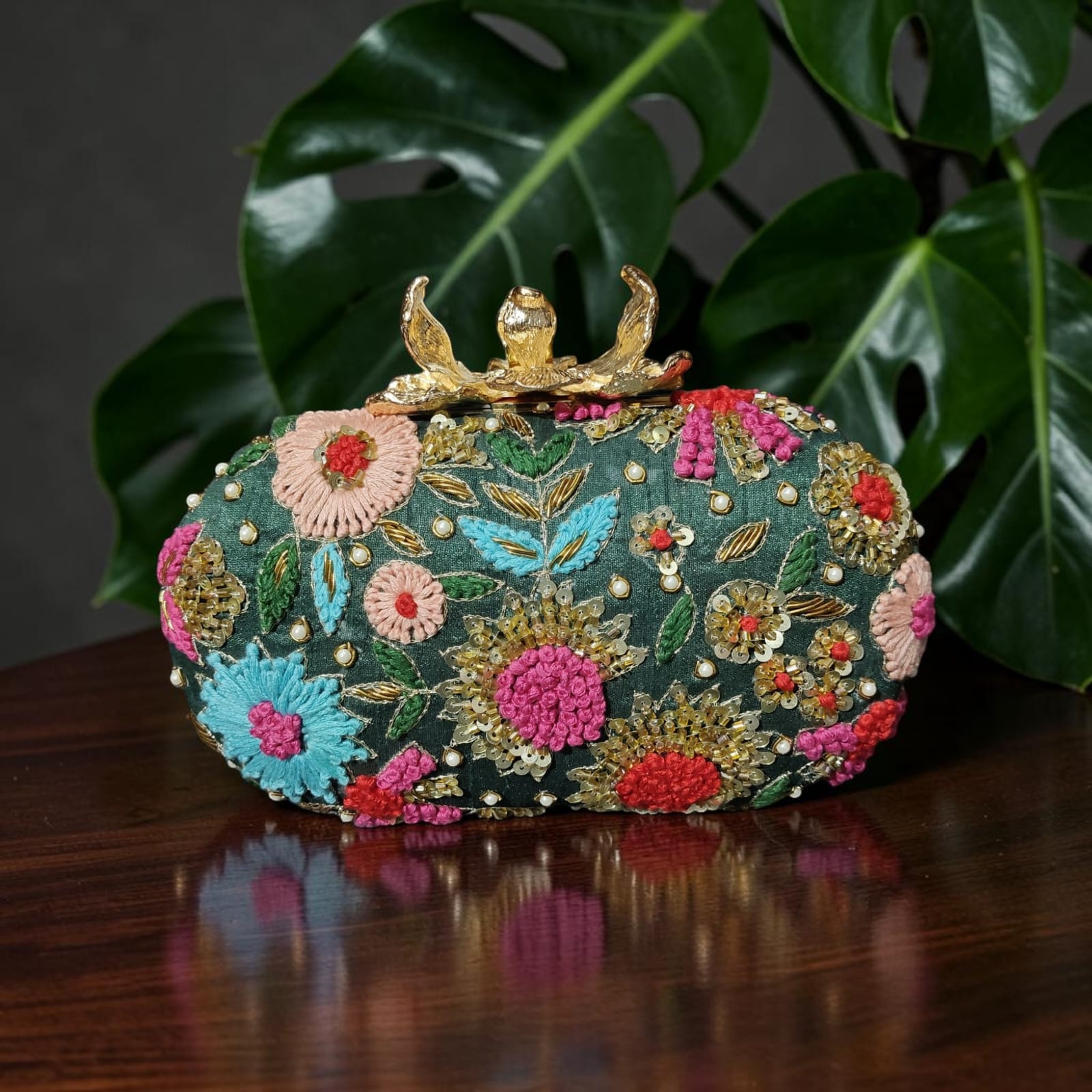 VRPS Embroidered Clutch | Handcrafted Ethnic Bag | SWIS-4696 | Additional Angle