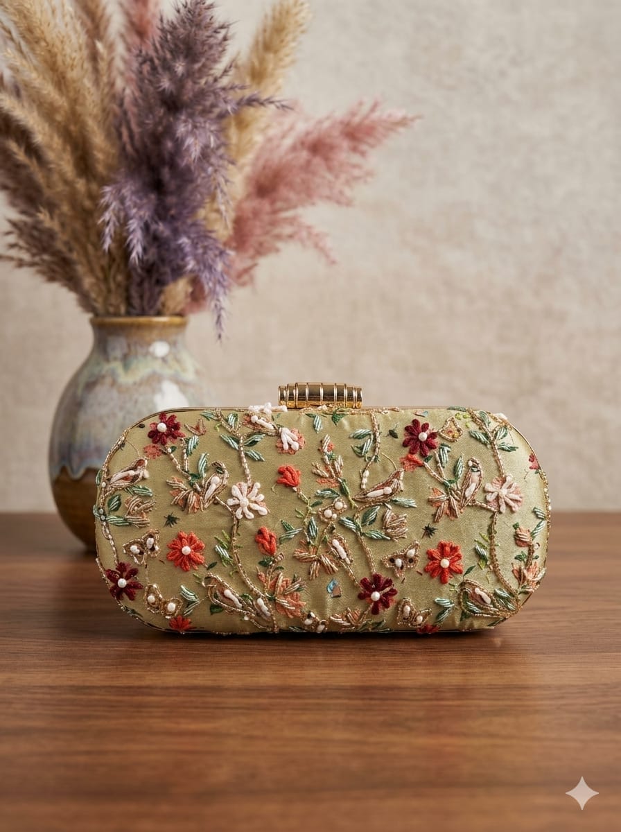 VRPS Printed Embroidered Clutche | Handcrafted | SWIS-4702