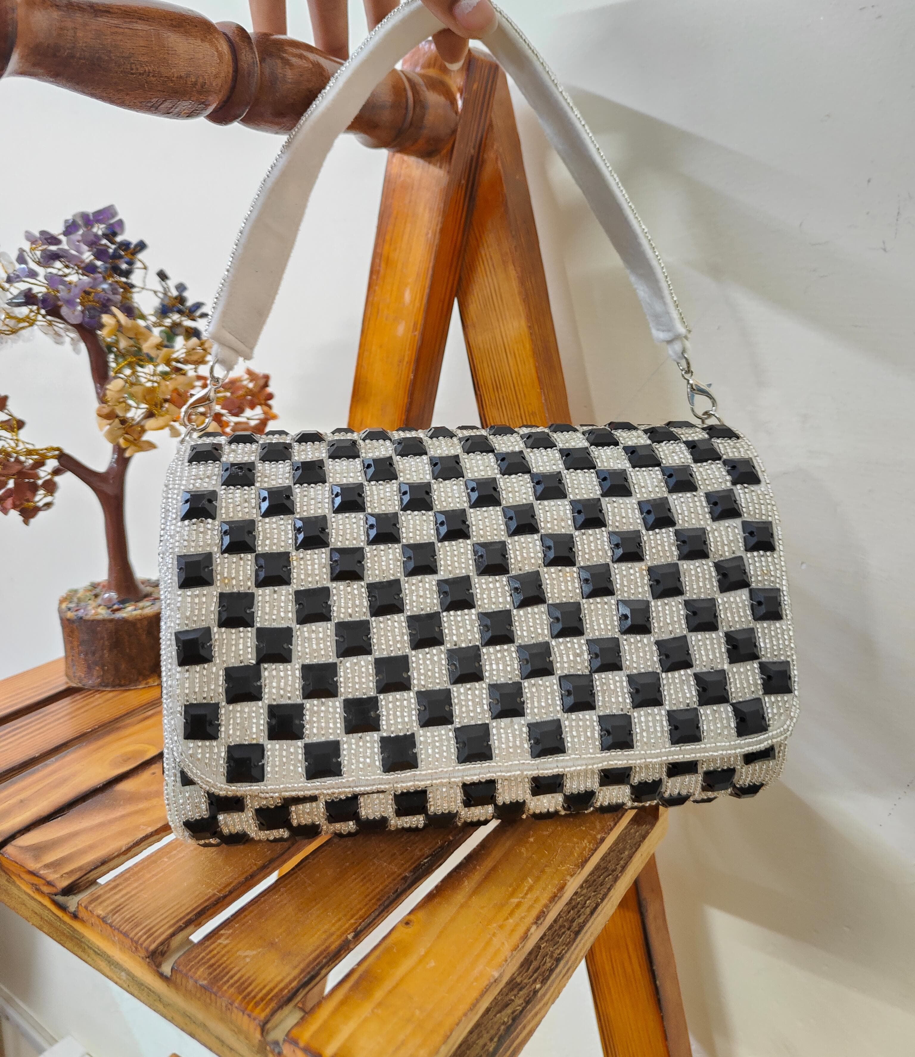 Embroidered Flap Bag