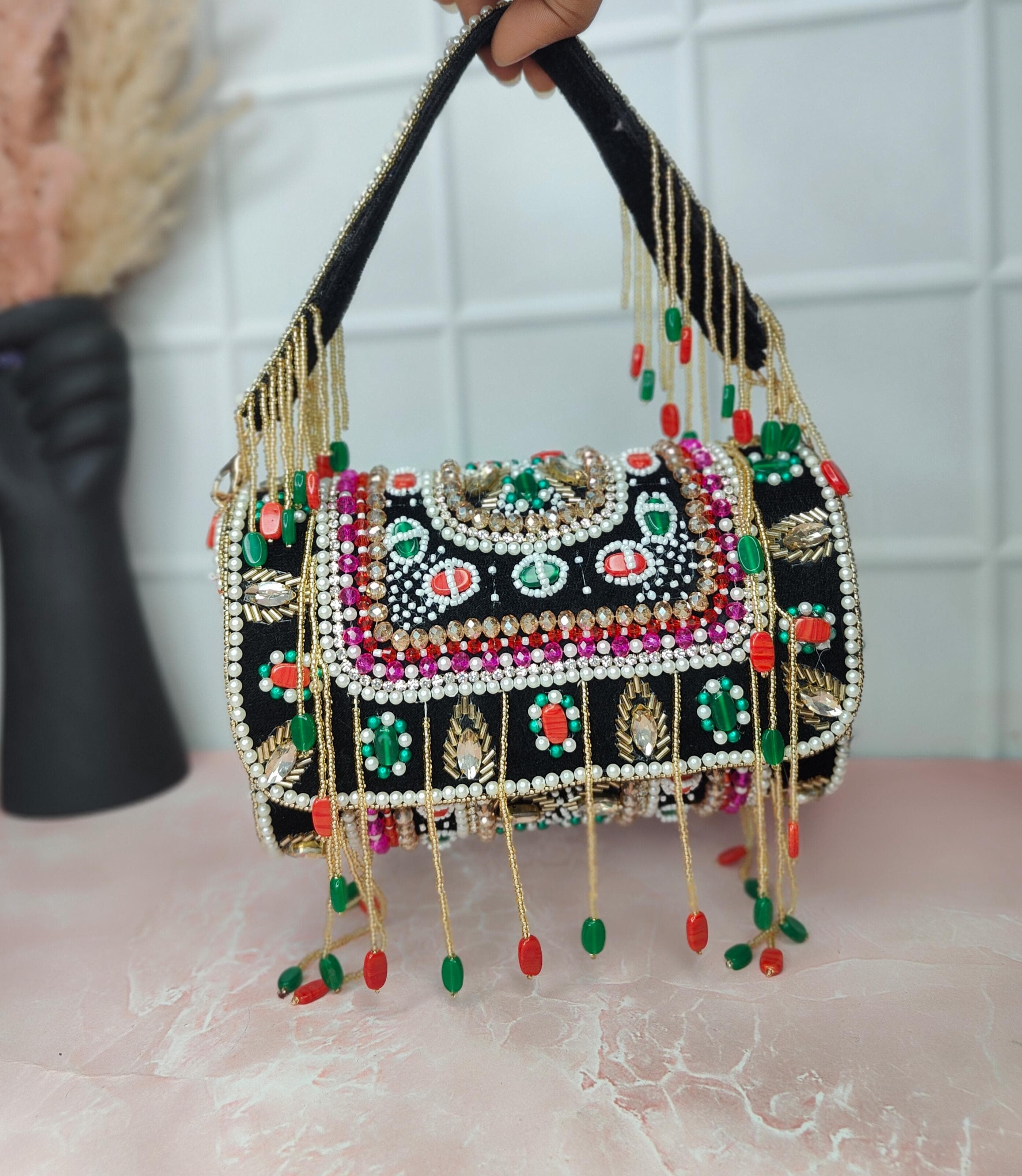 Heavy Embroidery Flap Bag