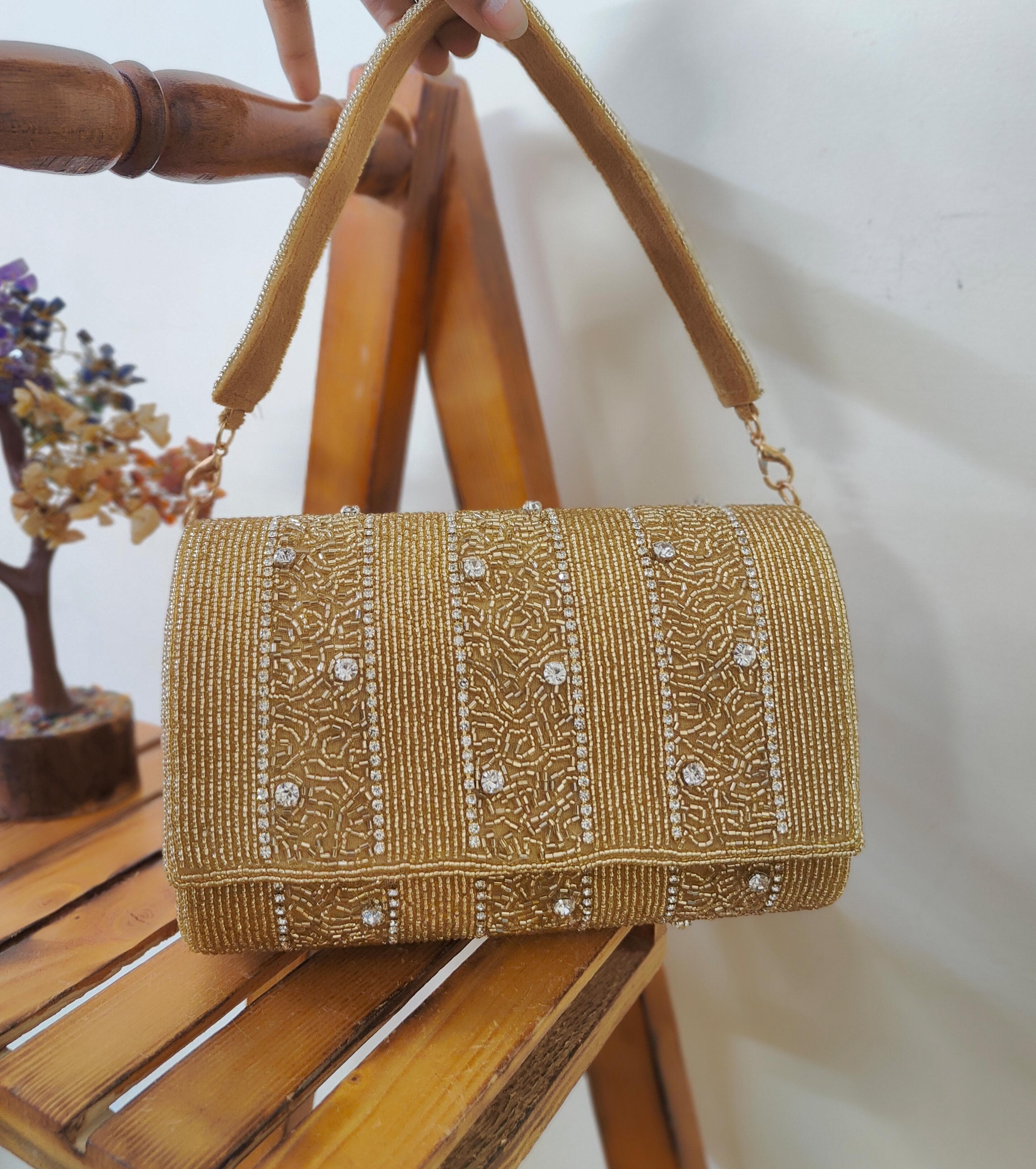 Golden Flap Bag