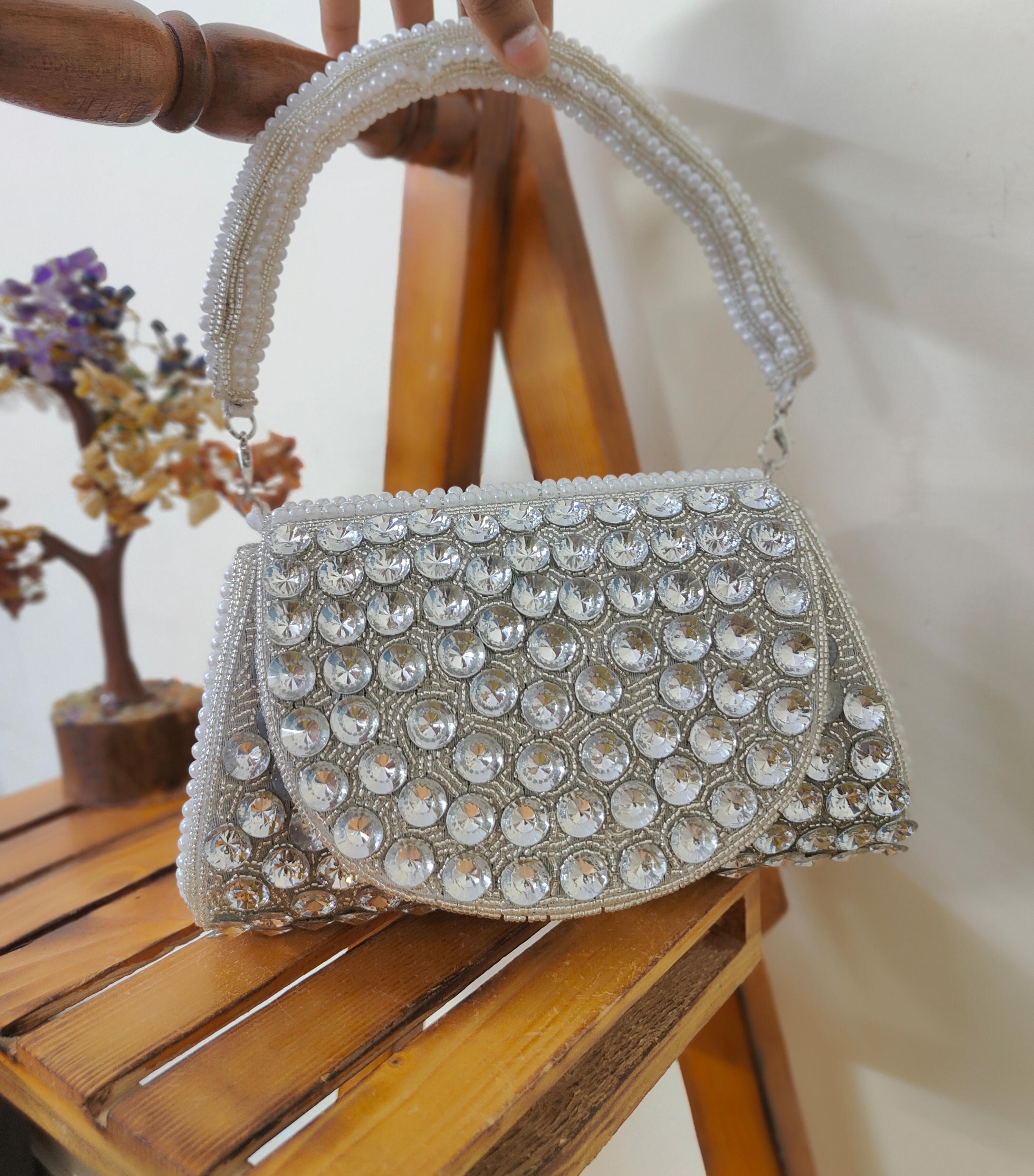 Embroidered Flap Bag