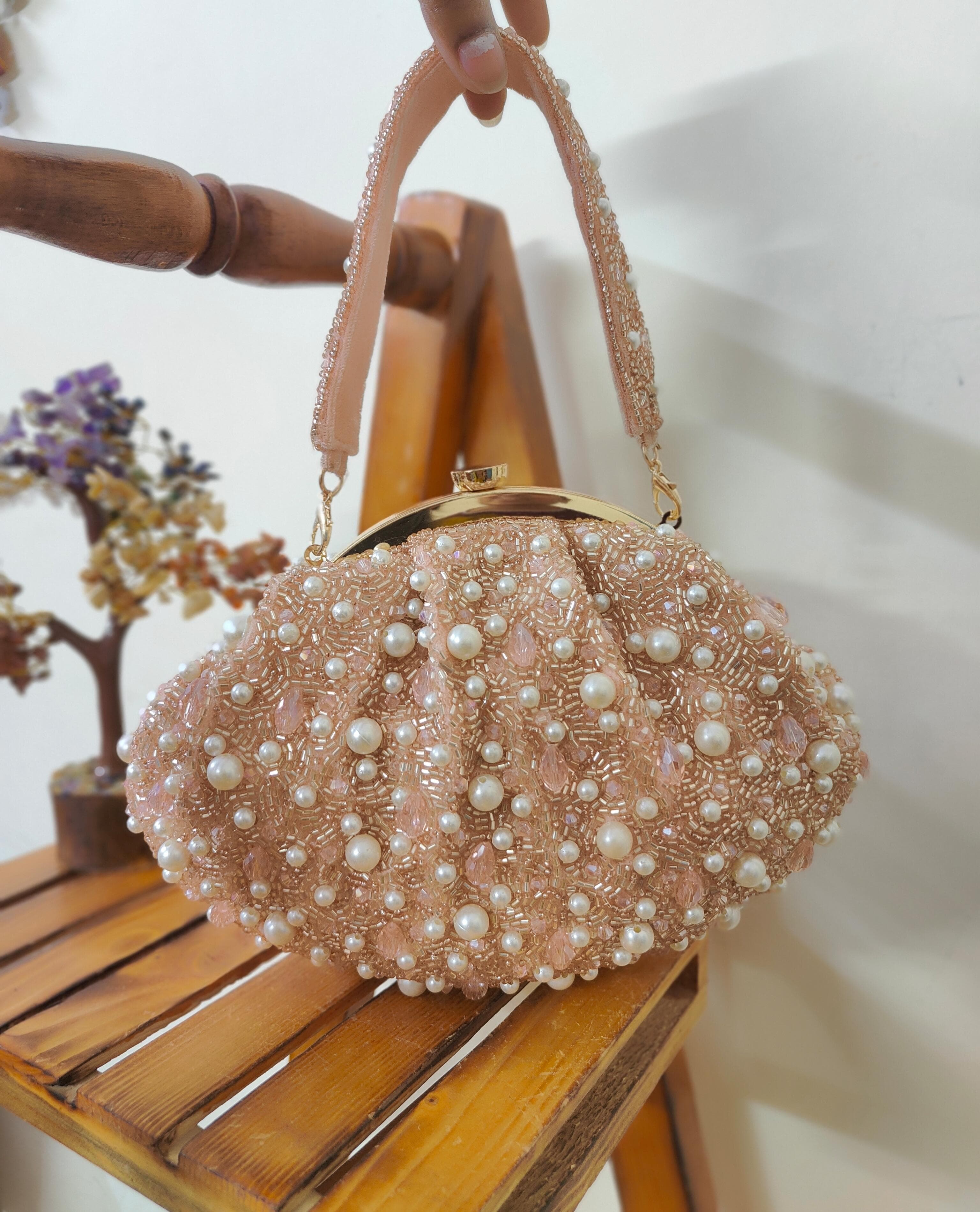 Peach Pearl Batua Bag