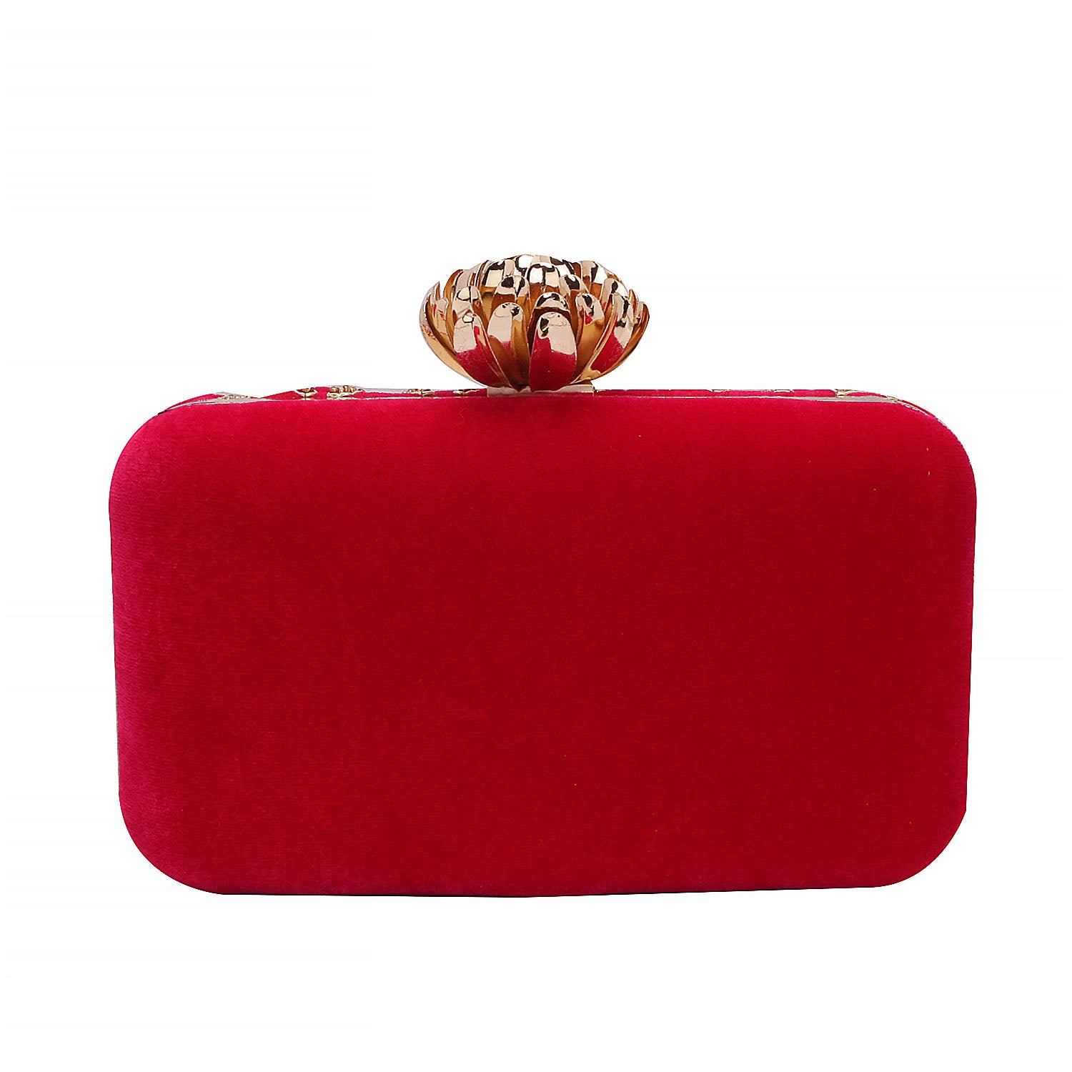 Embroidered Box Clutch For Casual Use