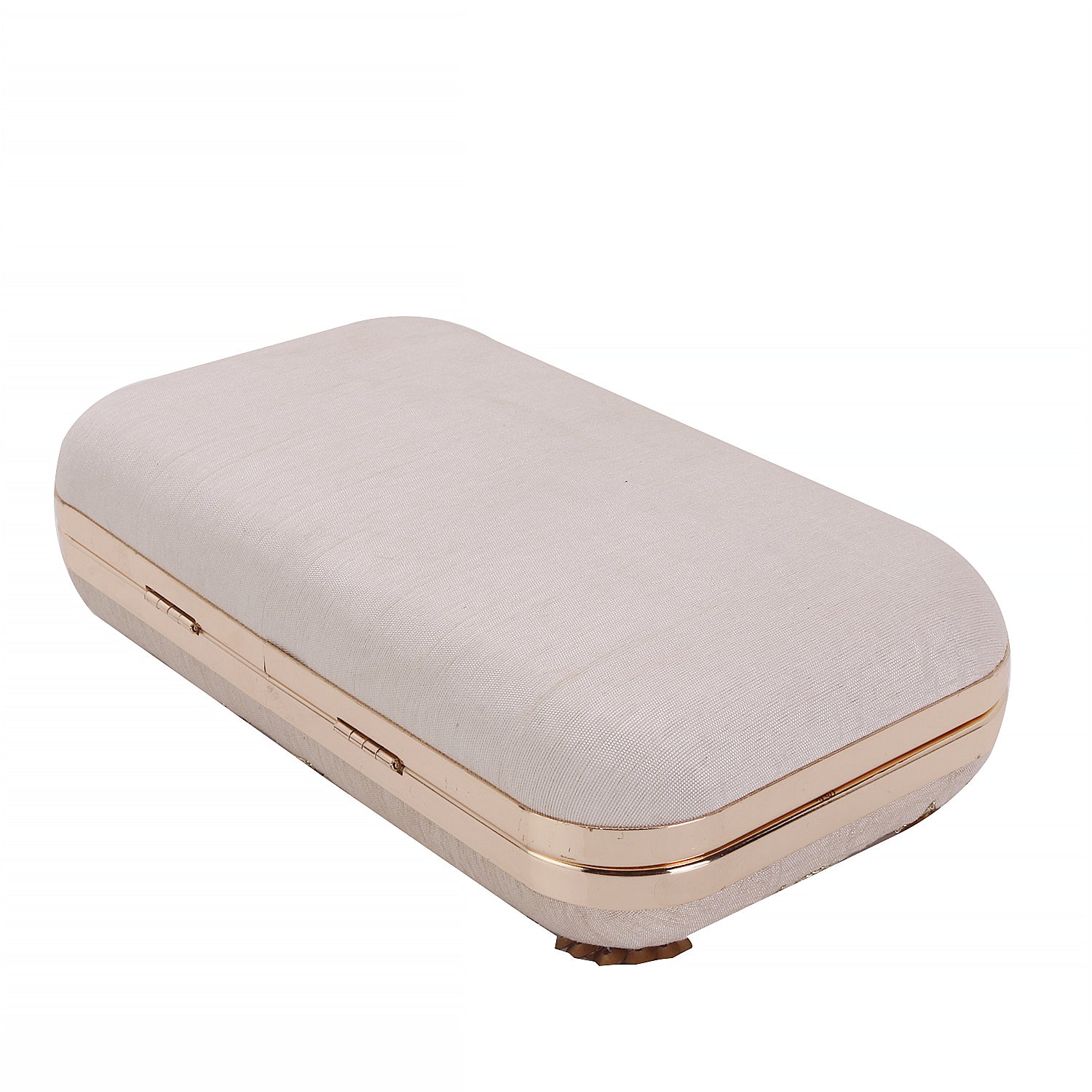 Embroidery dull white clutch