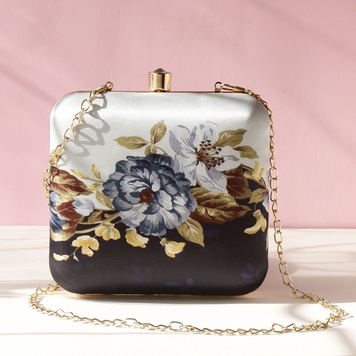 Printed Clutch Bag SWIS-454 | VRPS Handicrafts | Satin Print Clutch for Party India