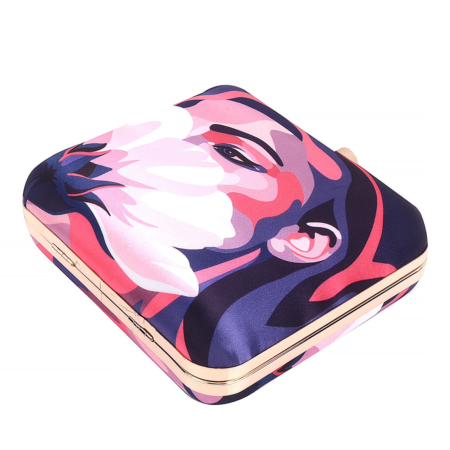 3D Design Hide Face Printed Box Clutch