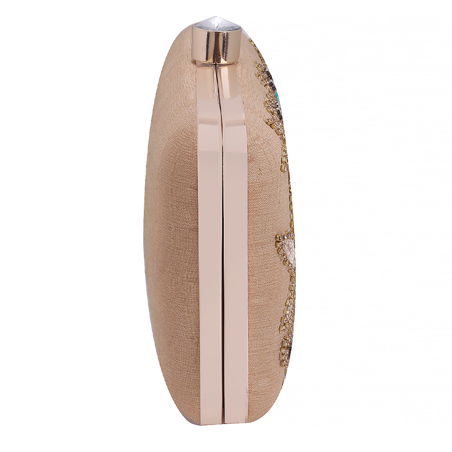 gold embroidery rectangle clutch