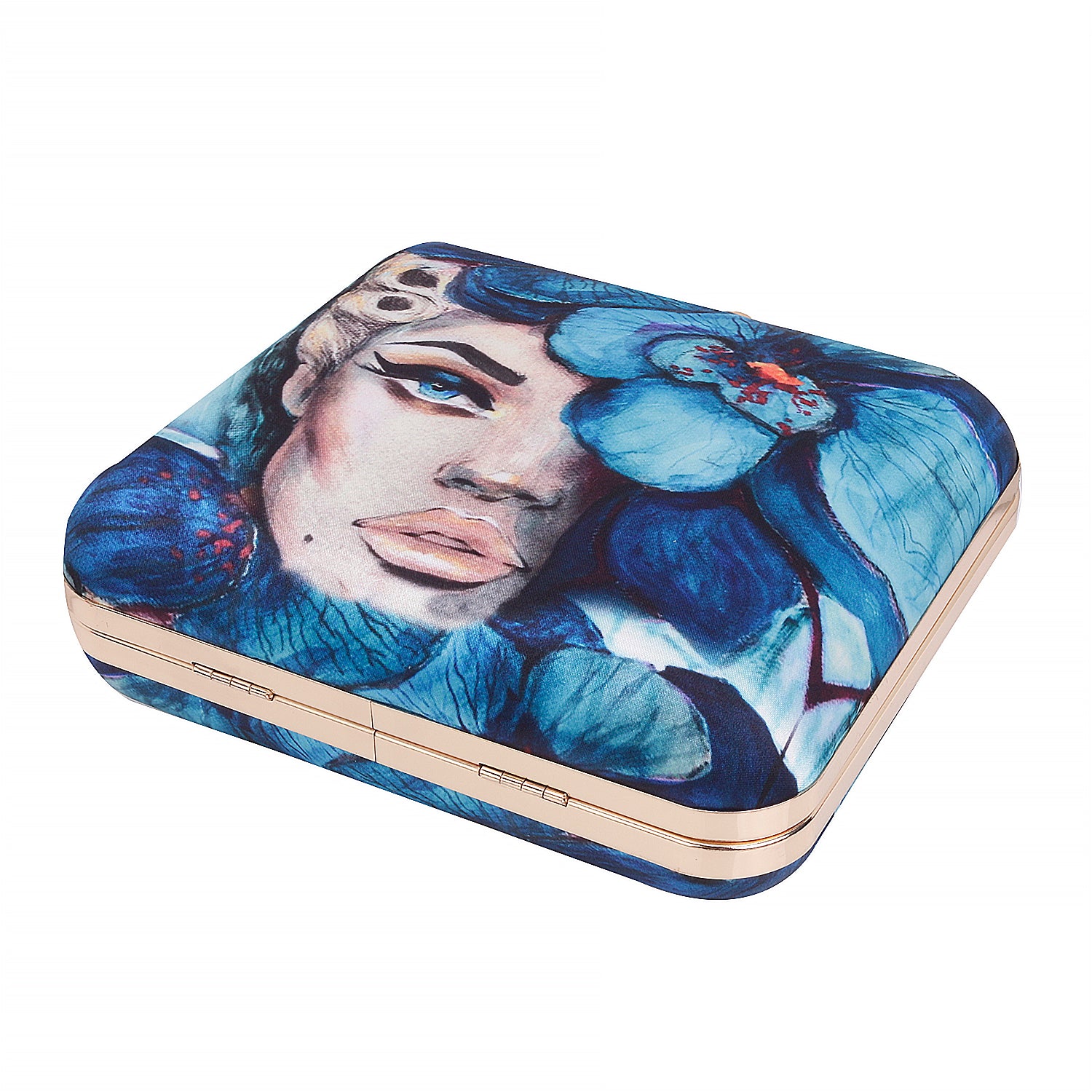 Swisni girlish blue printed clutch