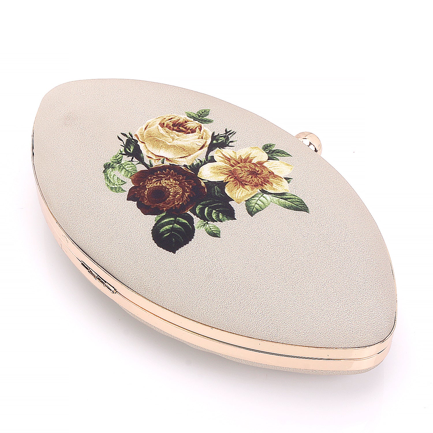Printed Floral Touch Boat Shape Clutch