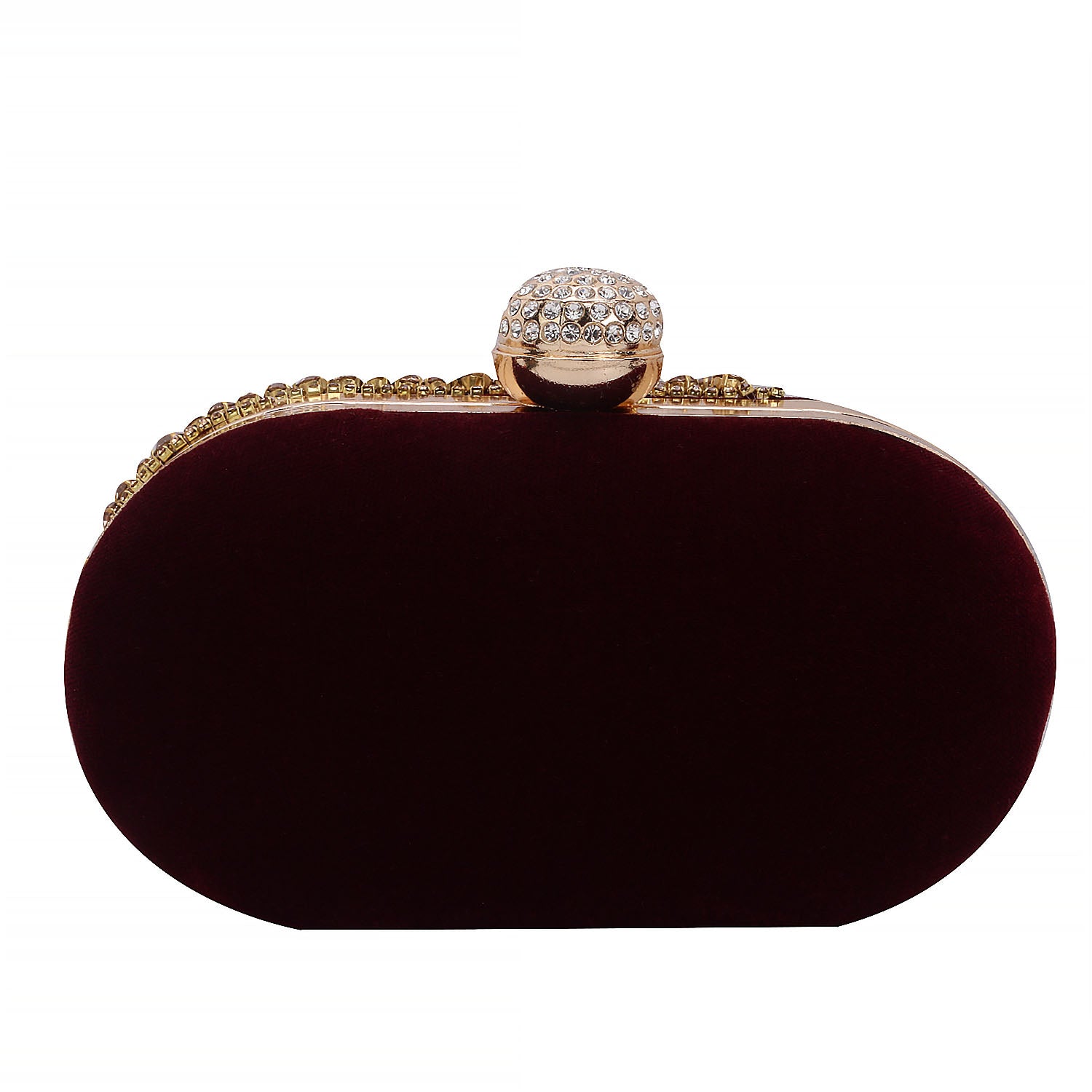 Maroon Ovel Clutch For Casual Use