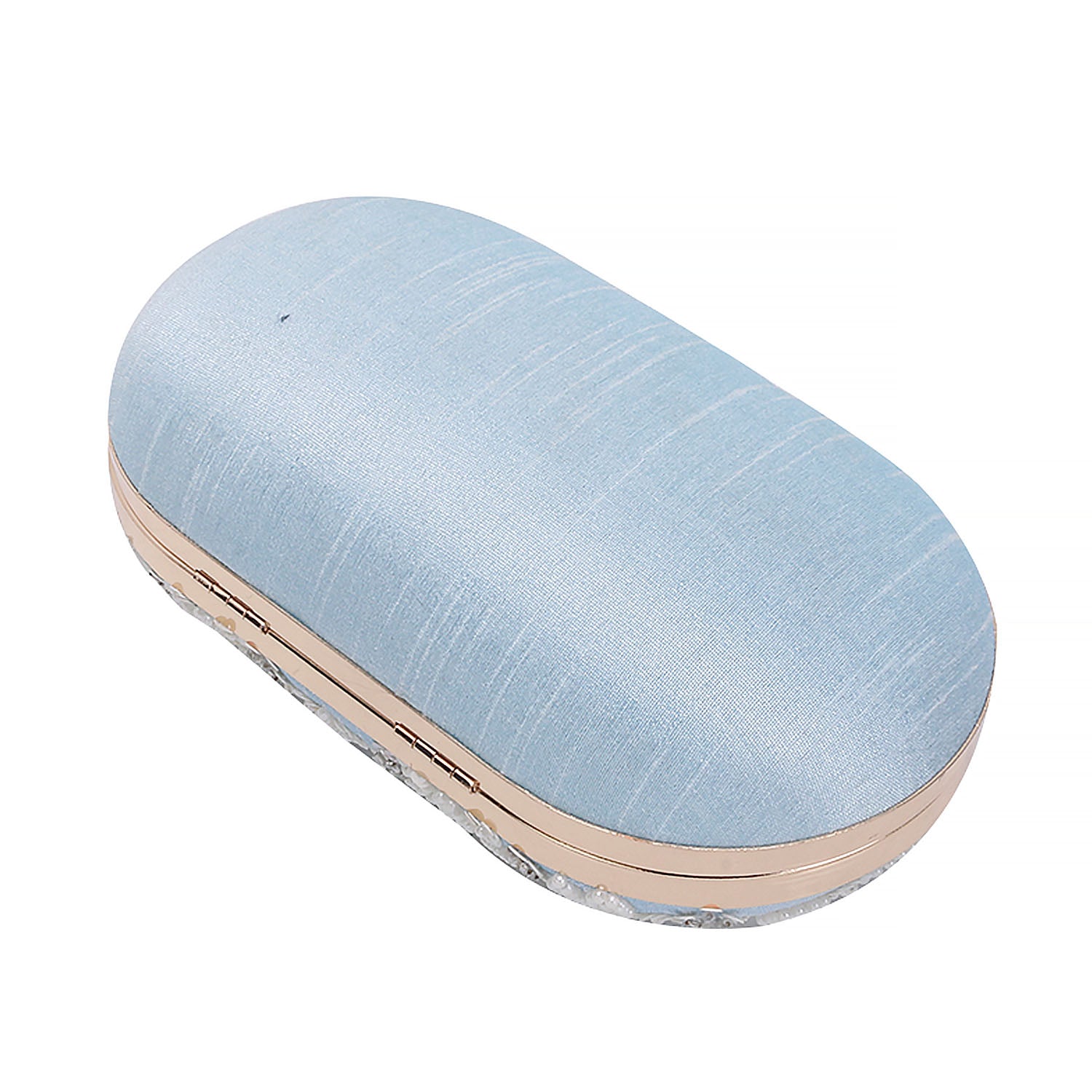Sky Blue Ovel Clutch For Casual Use