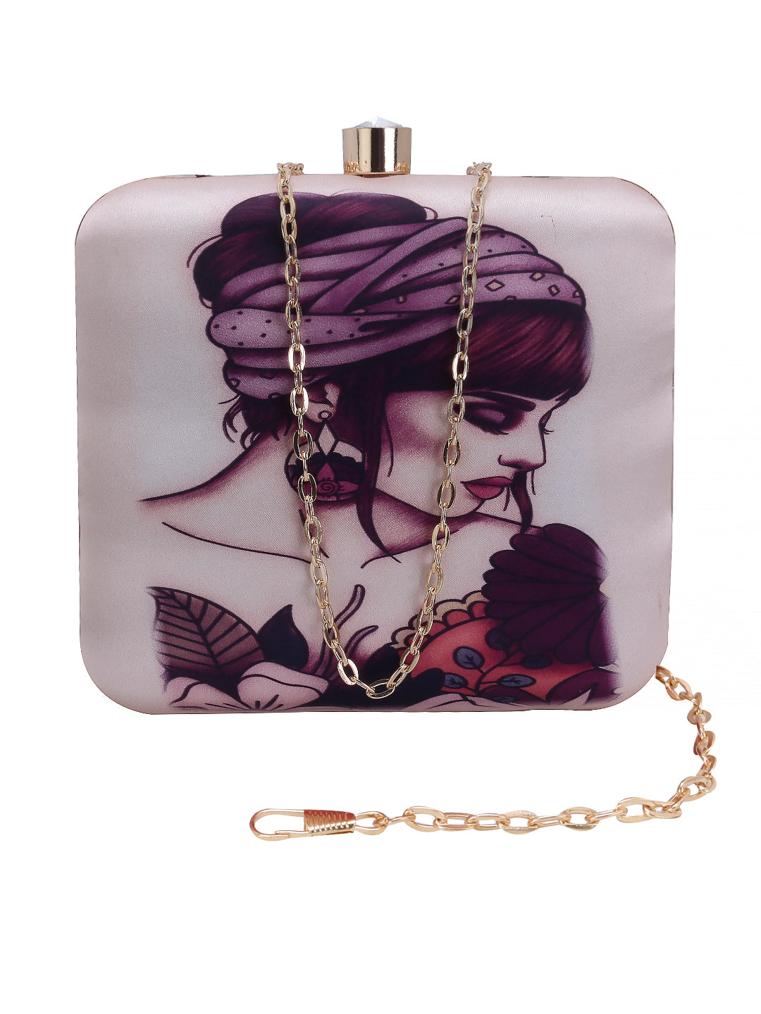 maiden printed clutch bag