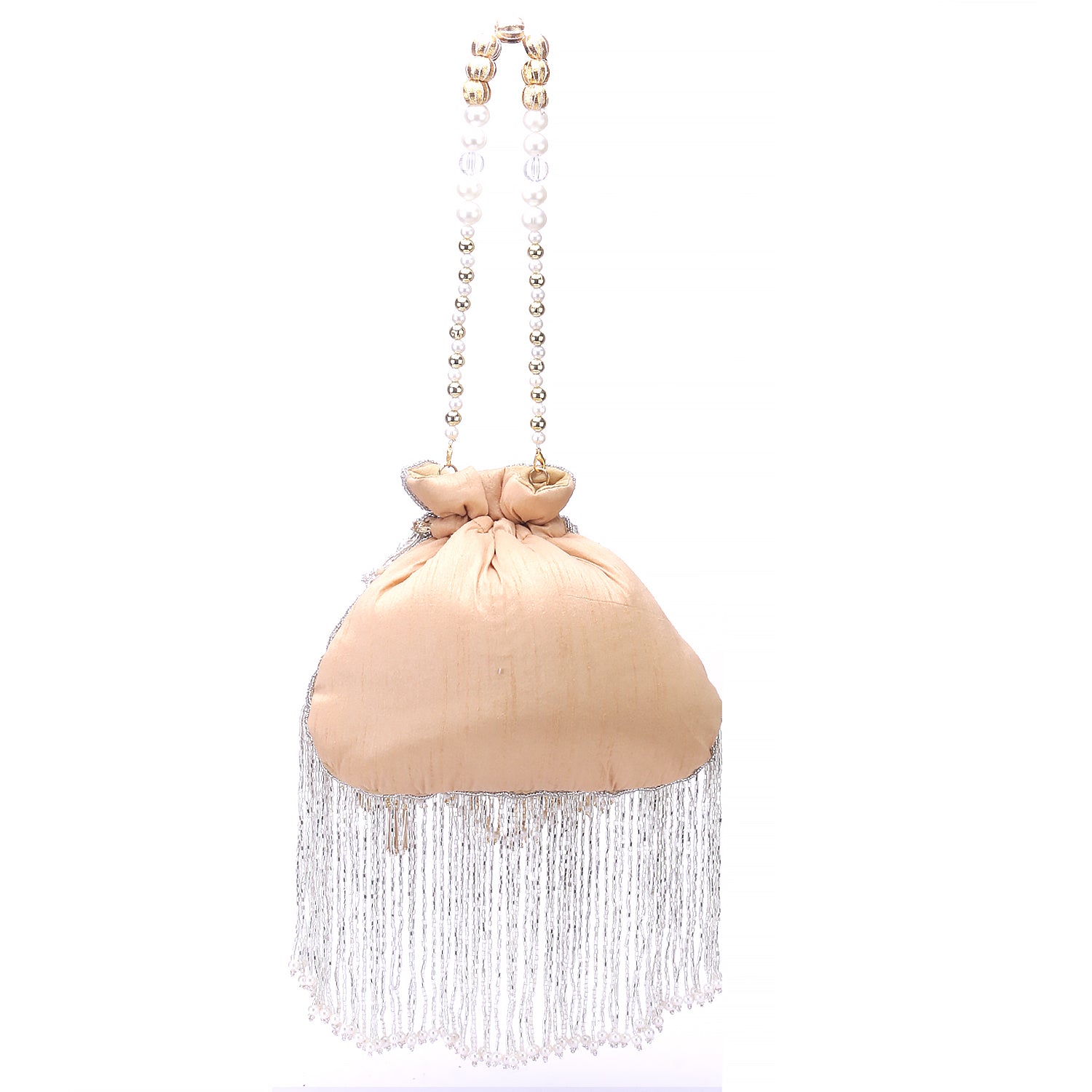 gold and silver blended tassel potli