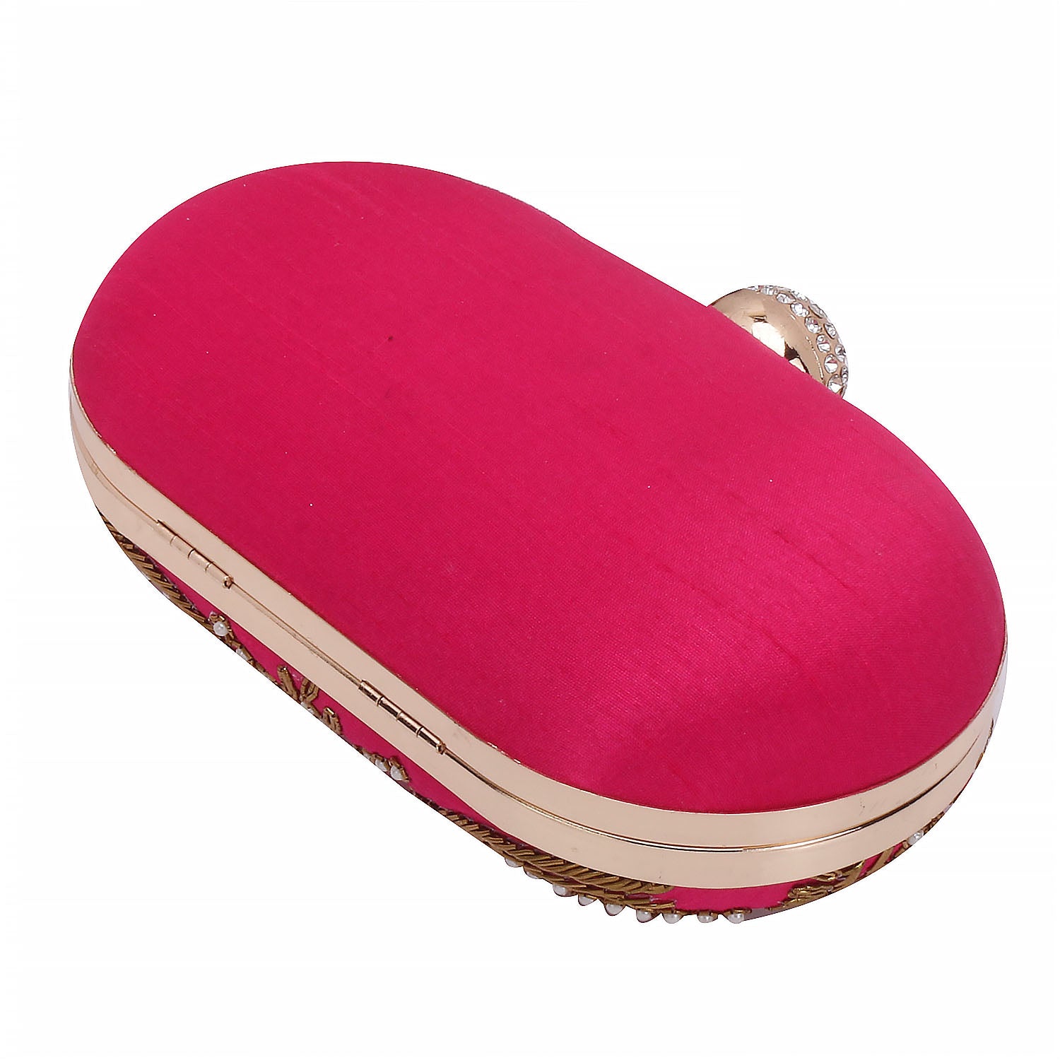 Embroidered Box Clutch For Casual Use