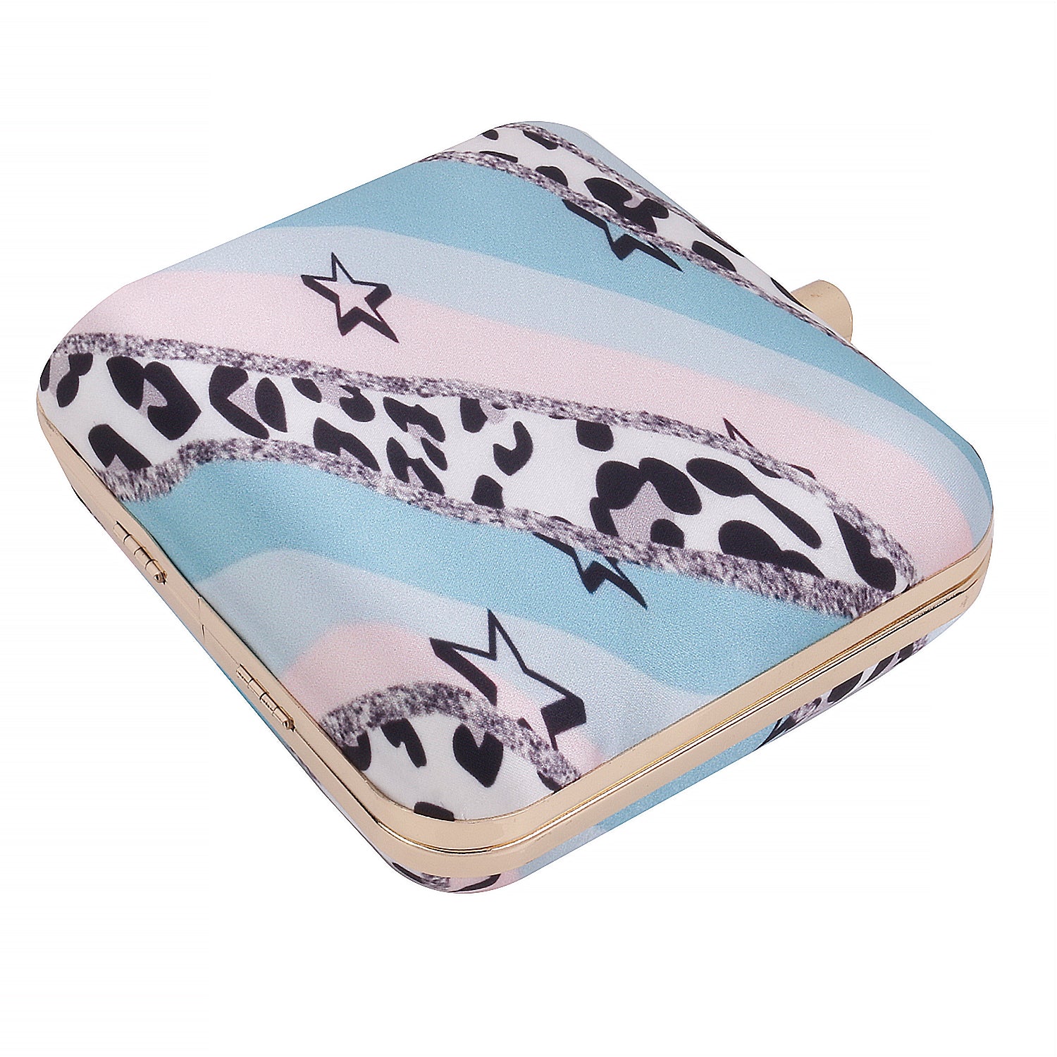 Abstract print box clutch for bag