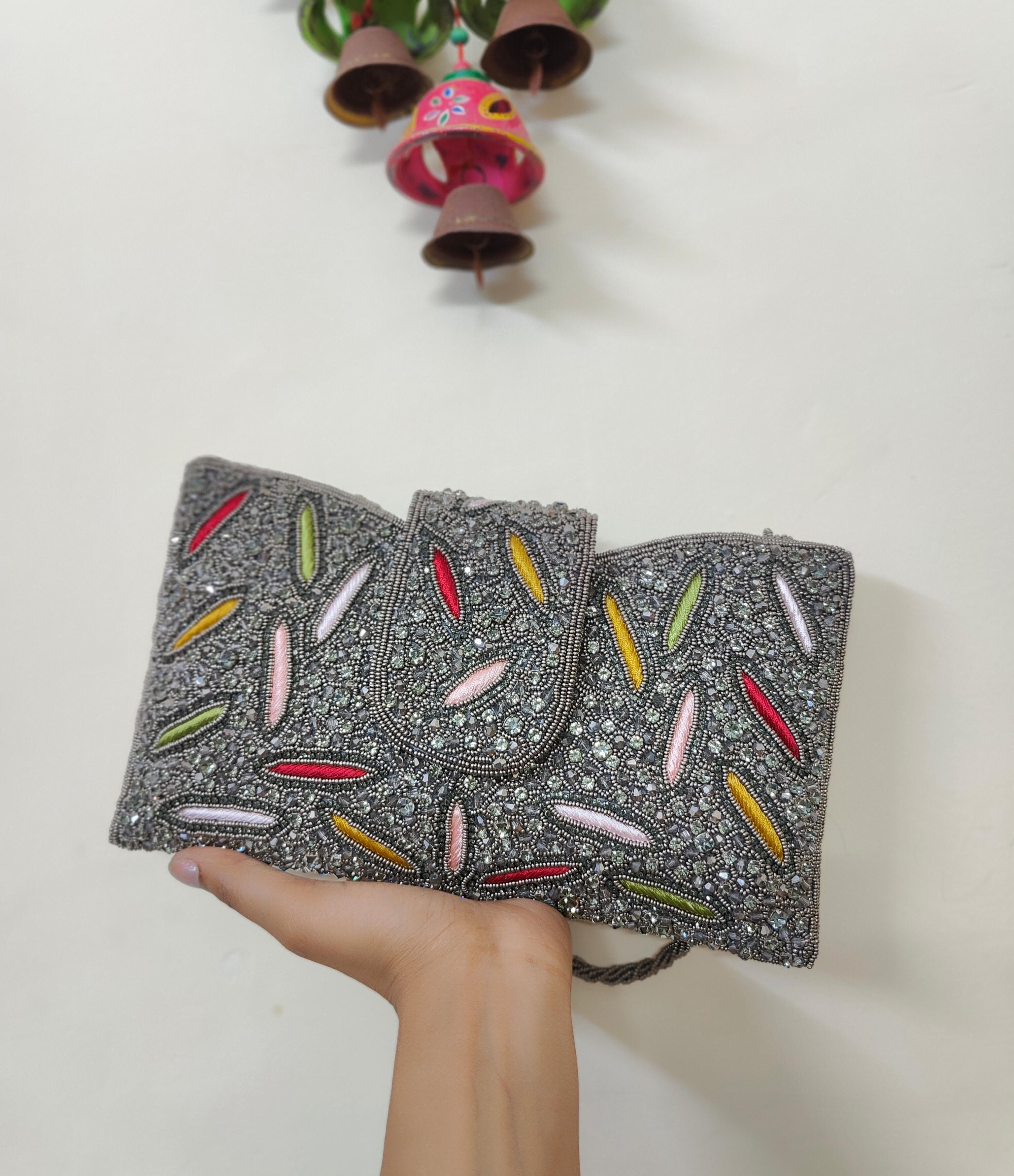 Embroidered Flap Bag