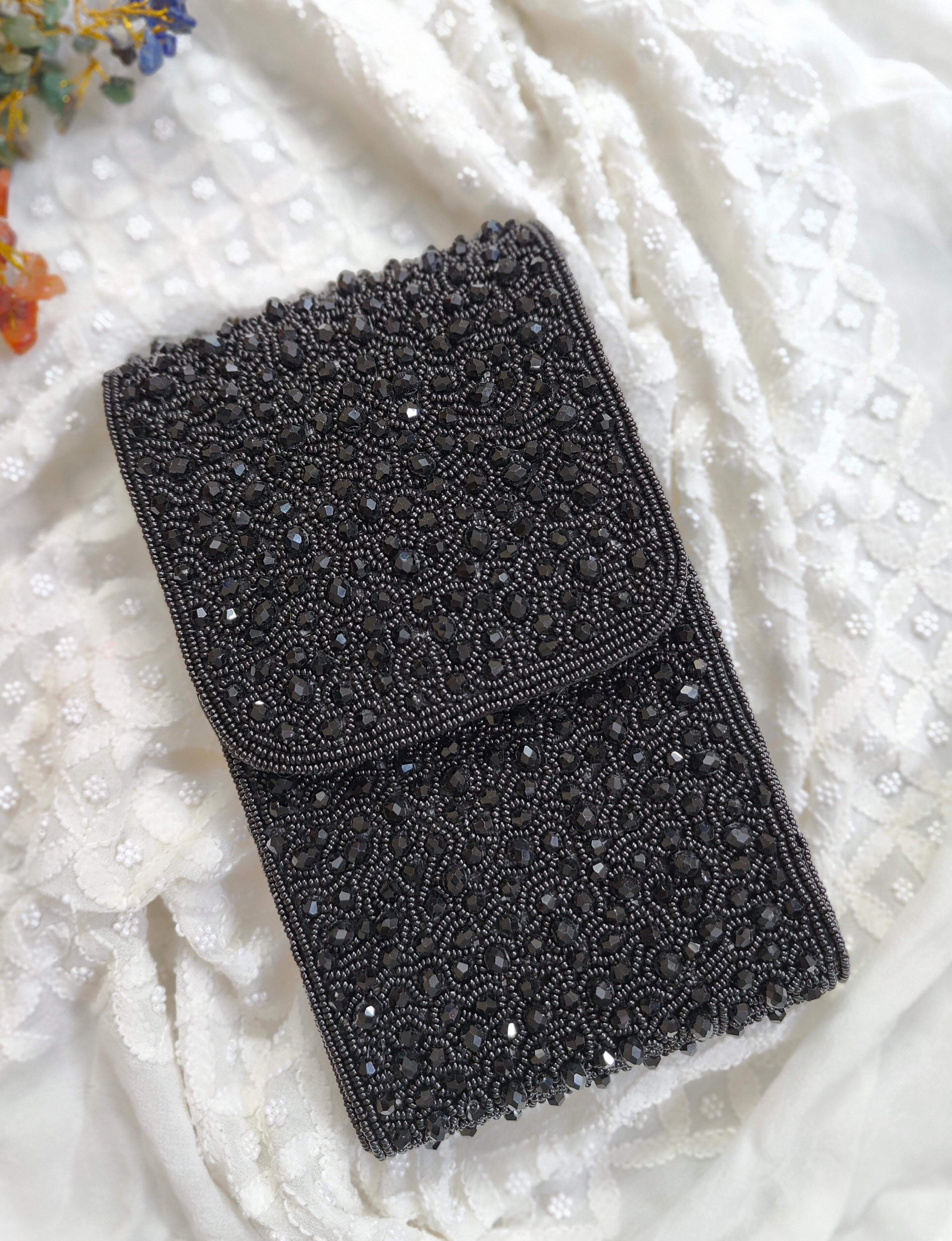 Black Mobile Flap Bag