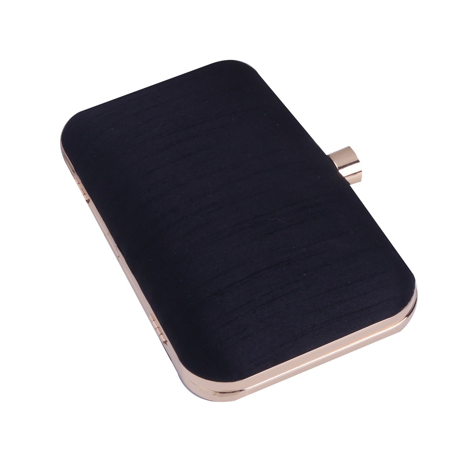 embroidered black clutch