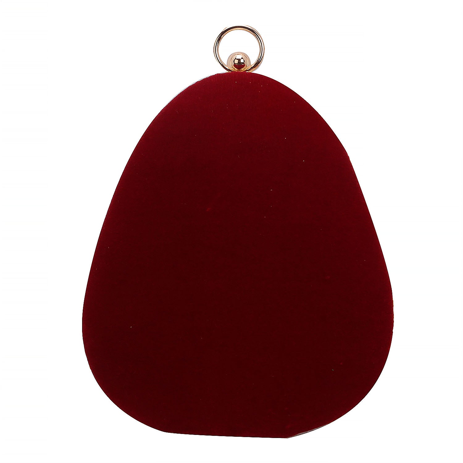 almond shape tassel embroidery clutch