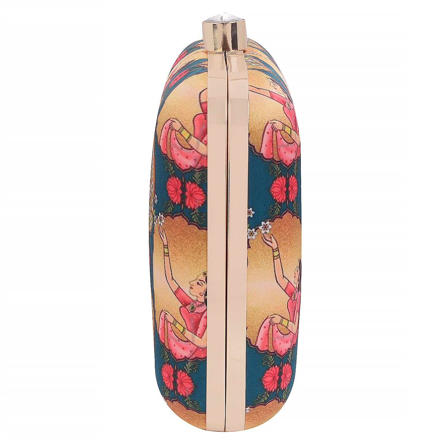 ethnic digital printed box clutch