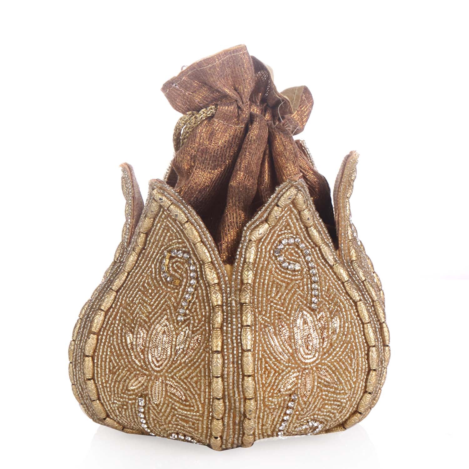 Elegant Flower Design Embellishment Potli