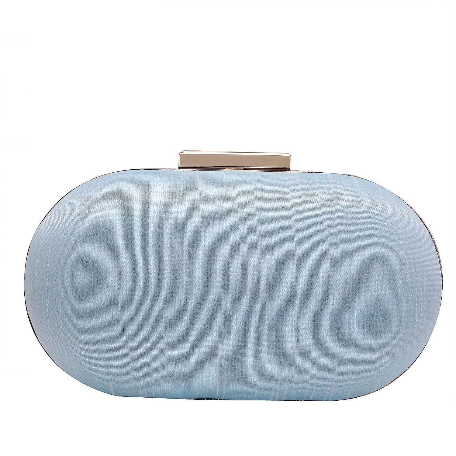 Sky Blue Ovel Clutch For Casual Use