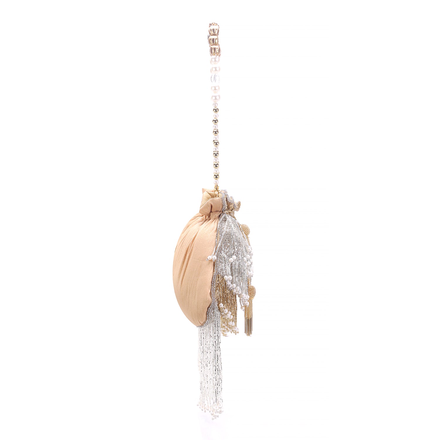 gold and silver blended tassel potli