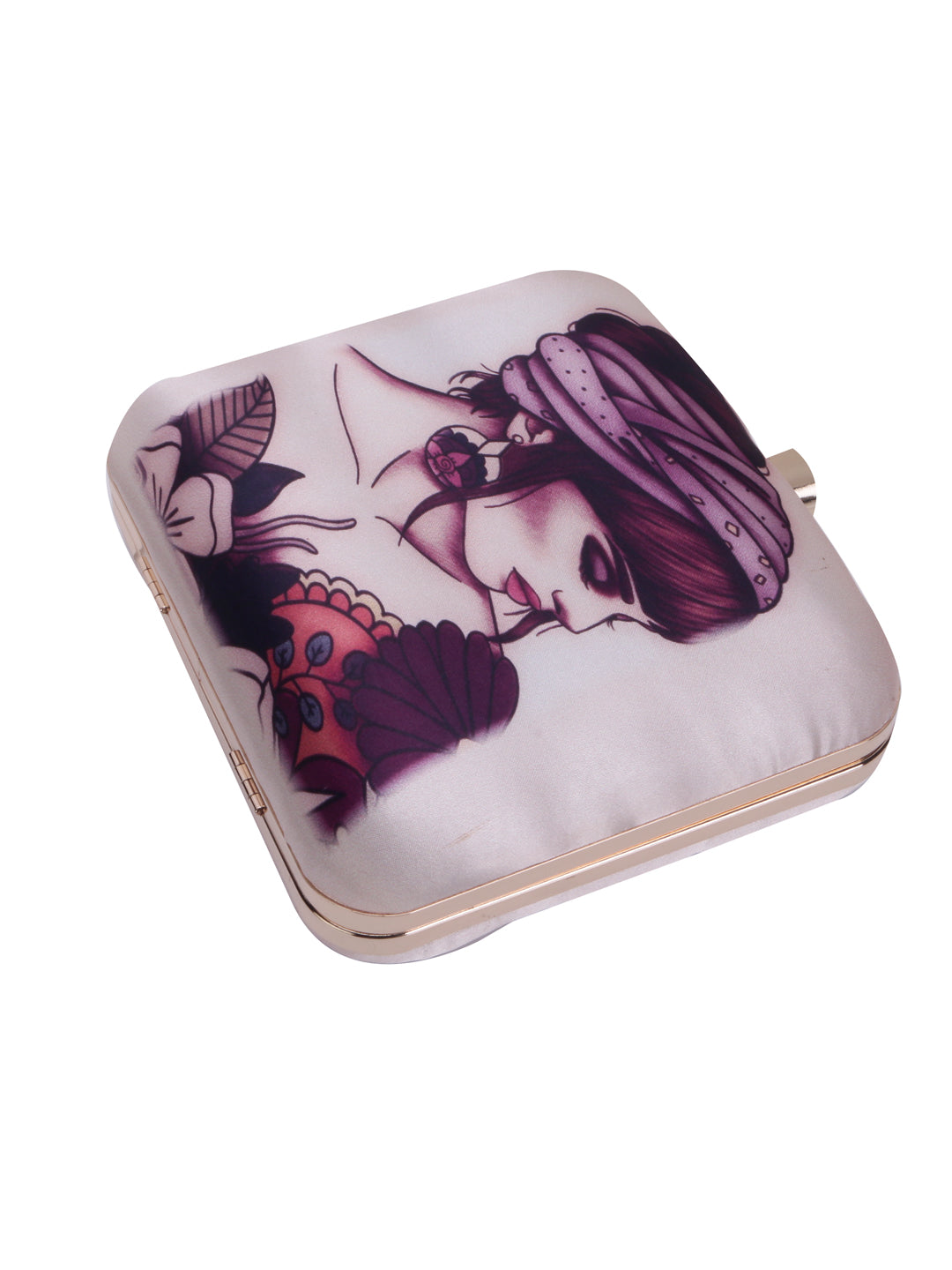 maiden printed clutch bag