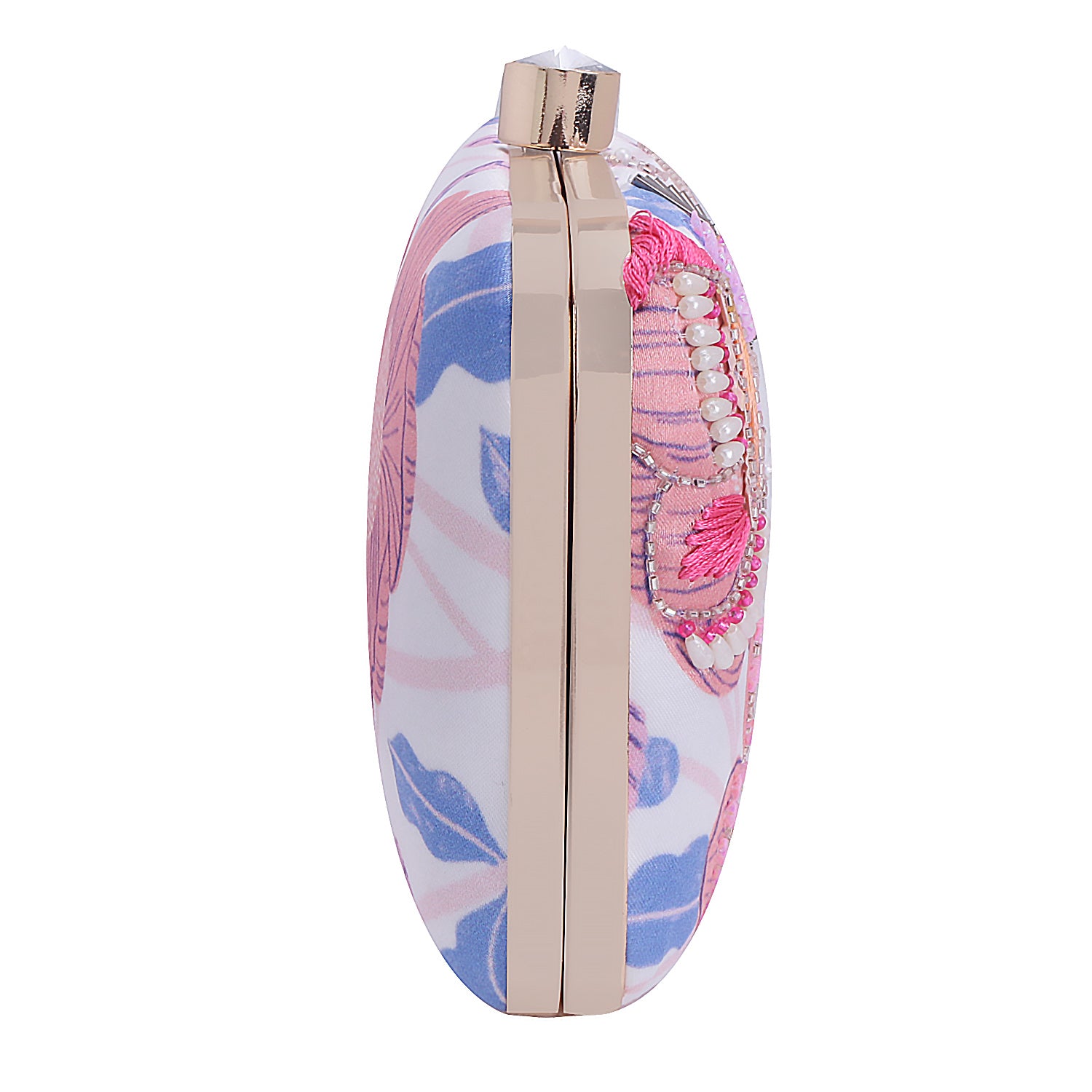 printed embroidered designer clutch