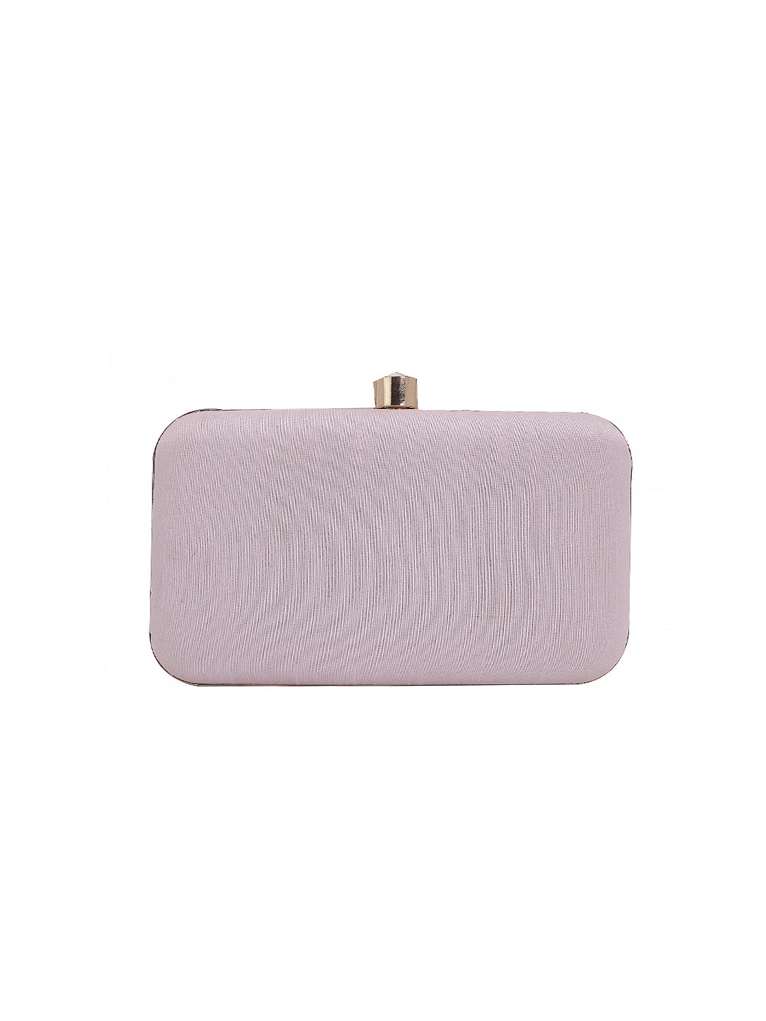nude pink handmade embroidery rectungler clutch
