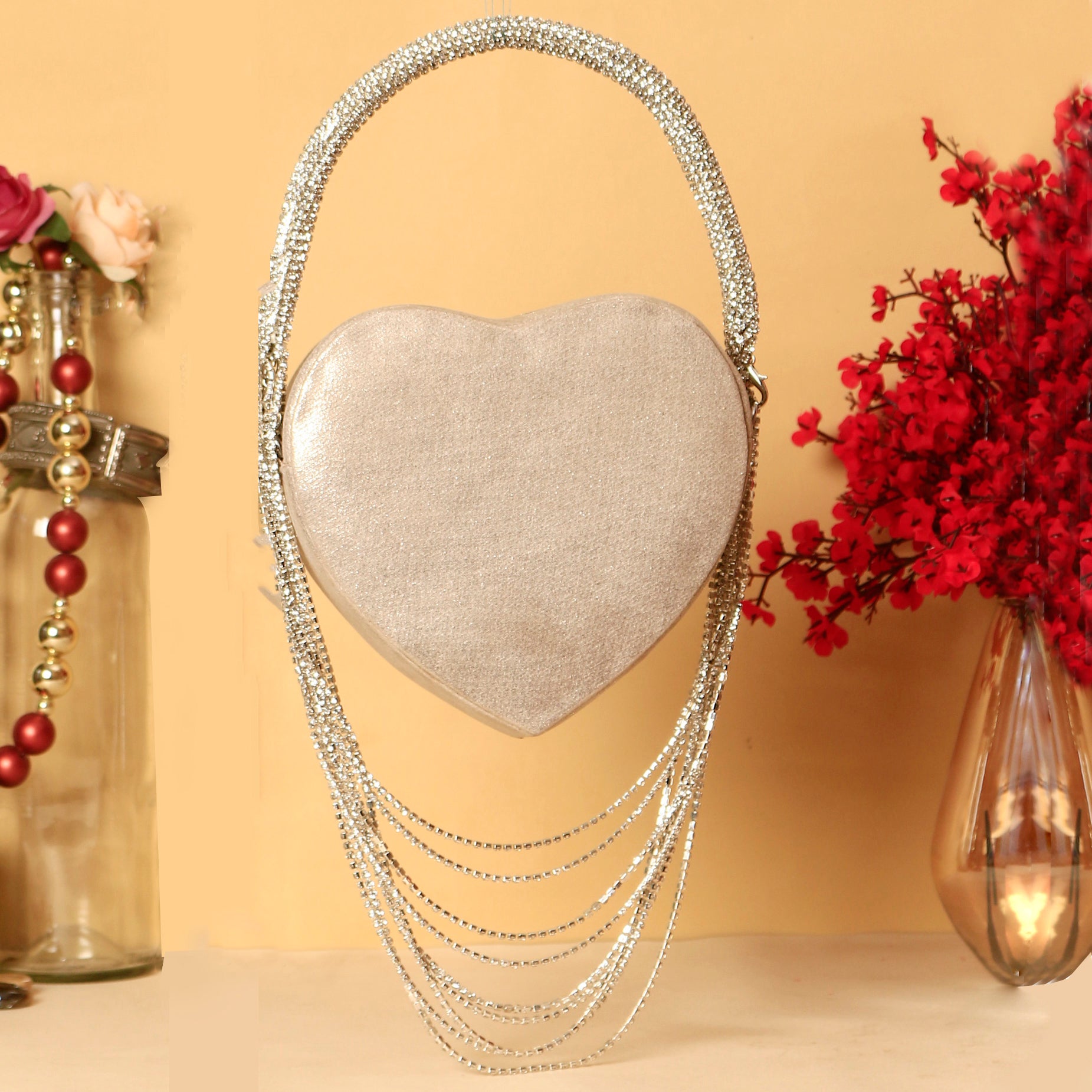 VRPS Heart Shape Clutch | Handcrafted Ethnic Bag | SWIS-1382