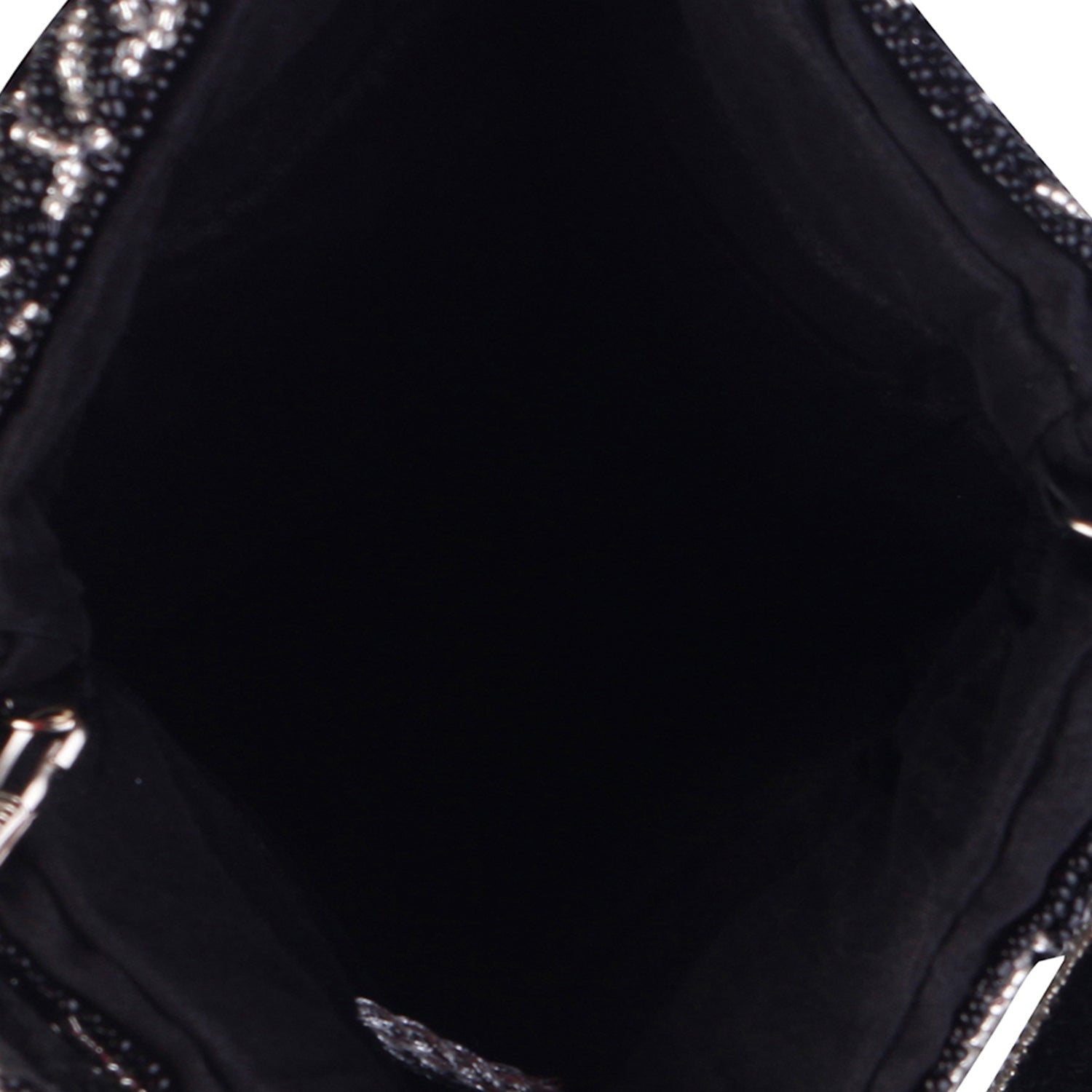 SWISNI BLACK VELVET PEACOCK POTLI BAG