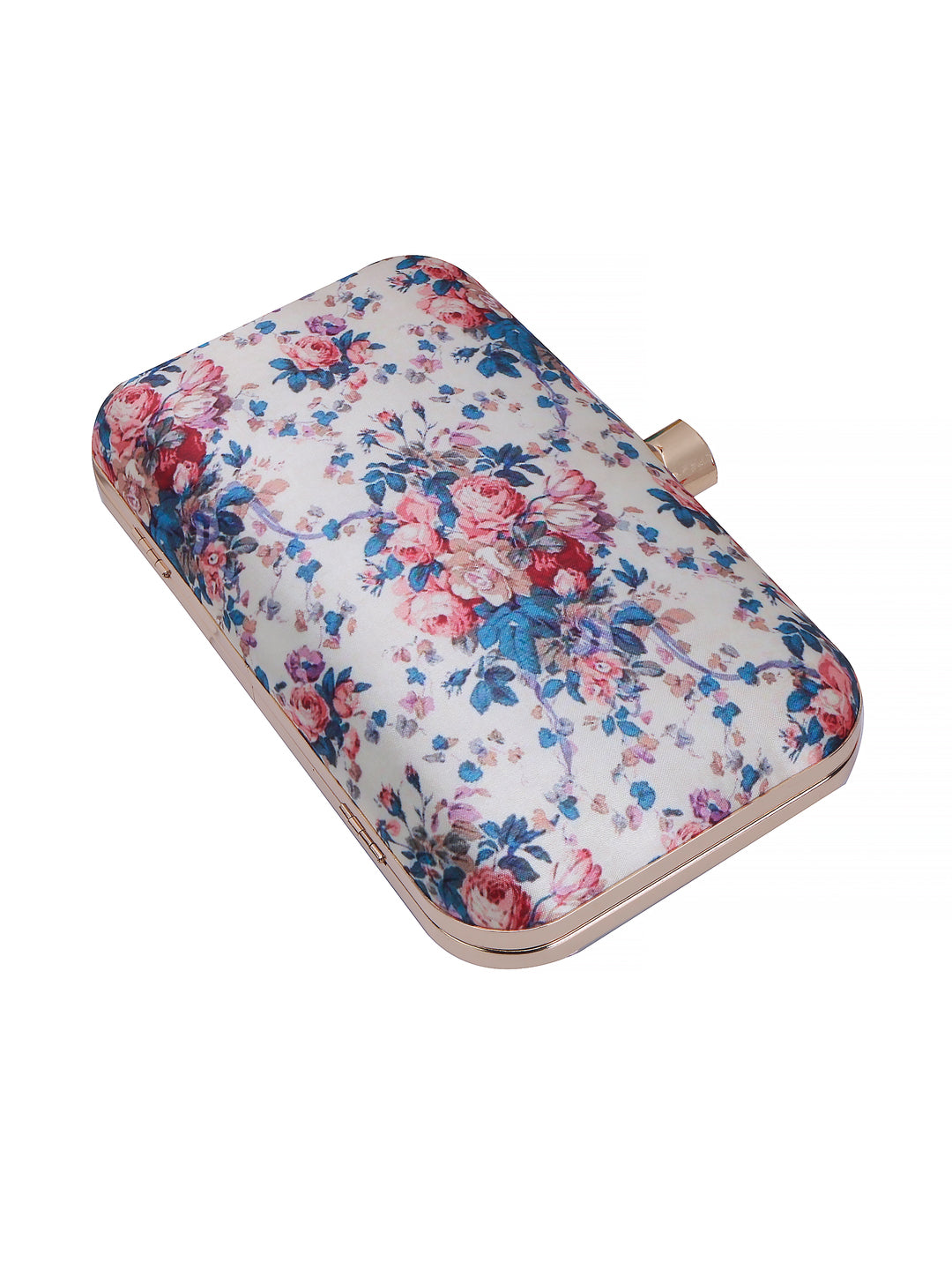 Swisni floral red-blue blended printed clutch