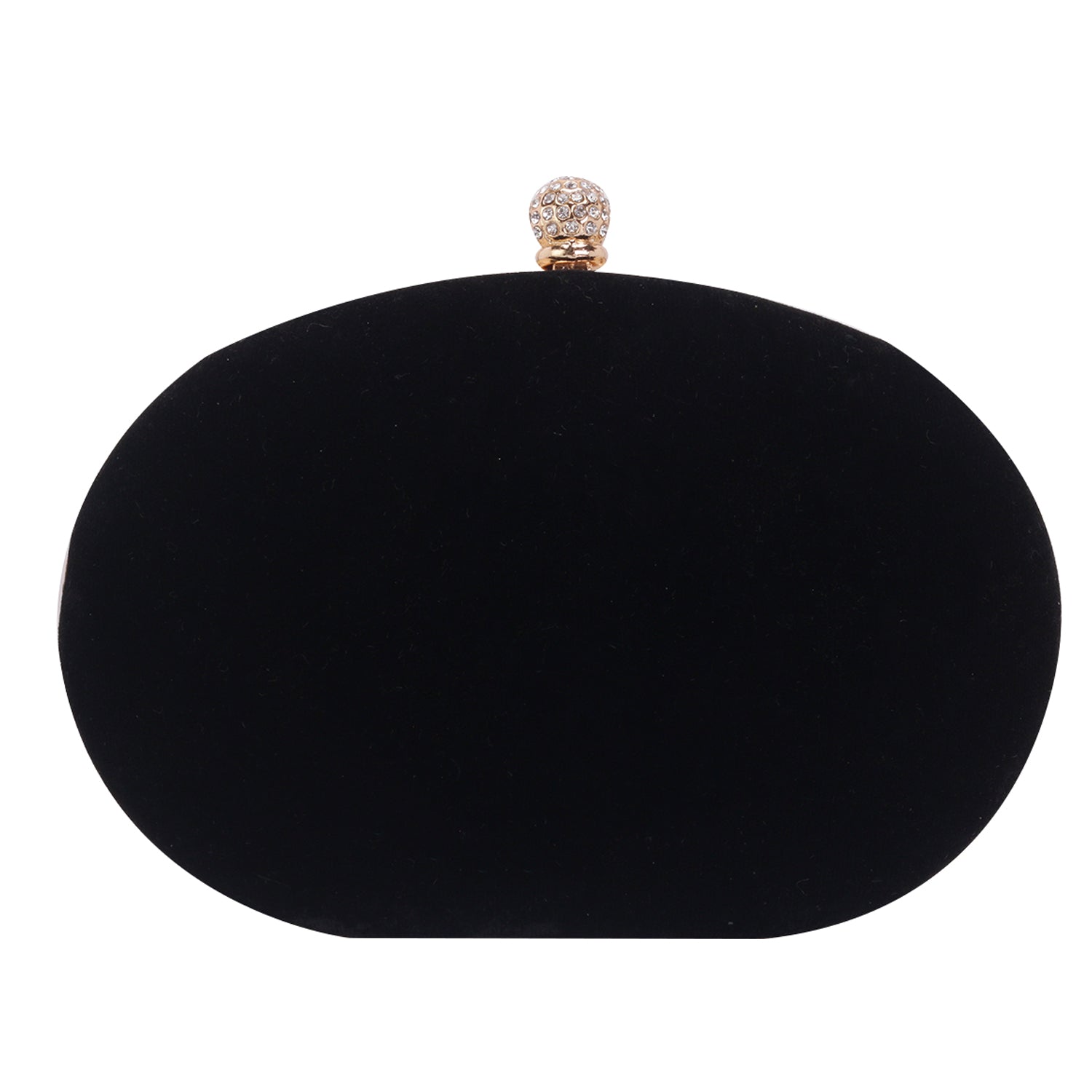 Reflected sequins oval embroidery clutch