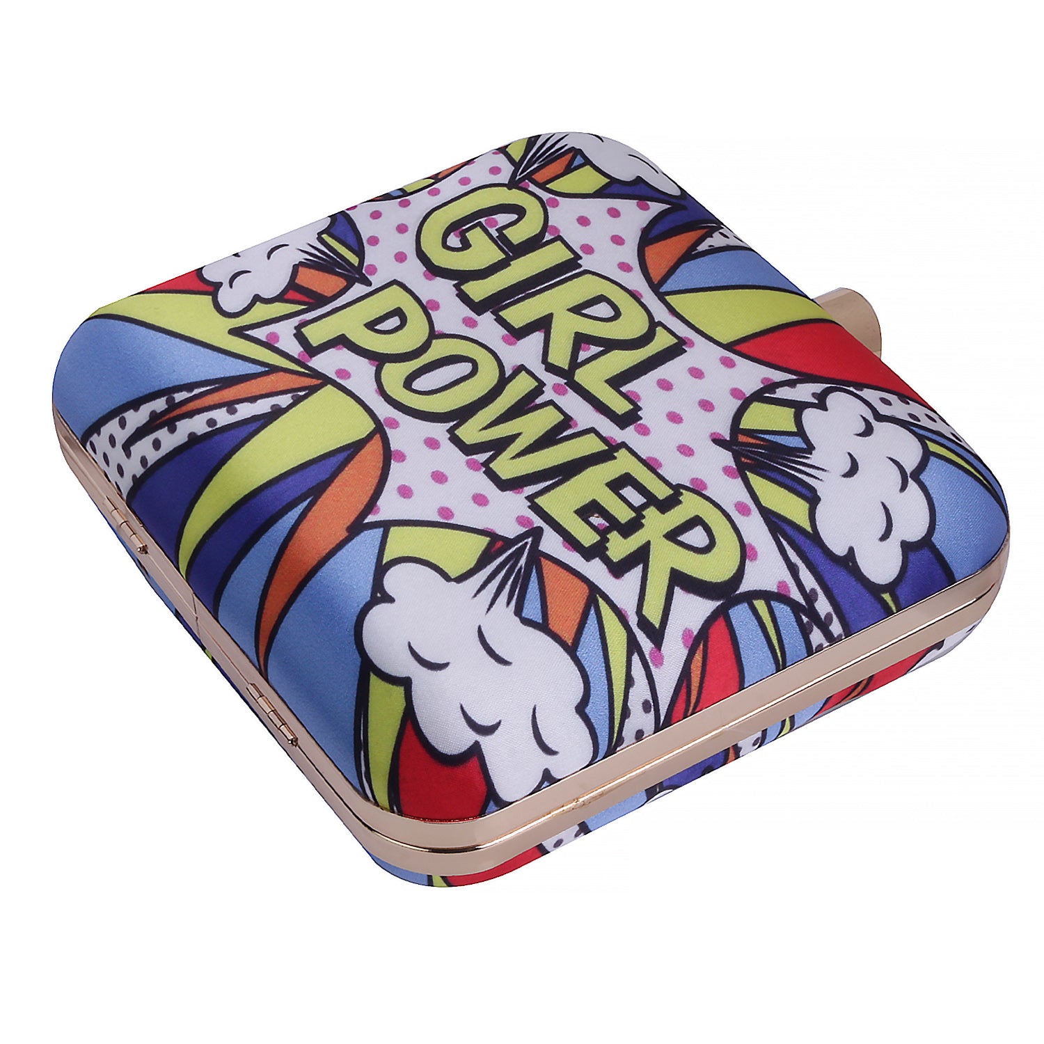 girl power digital printed clutch
