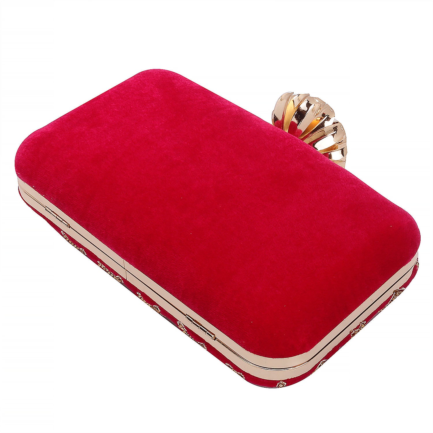 Embroidered Box Clutch For Casual Use