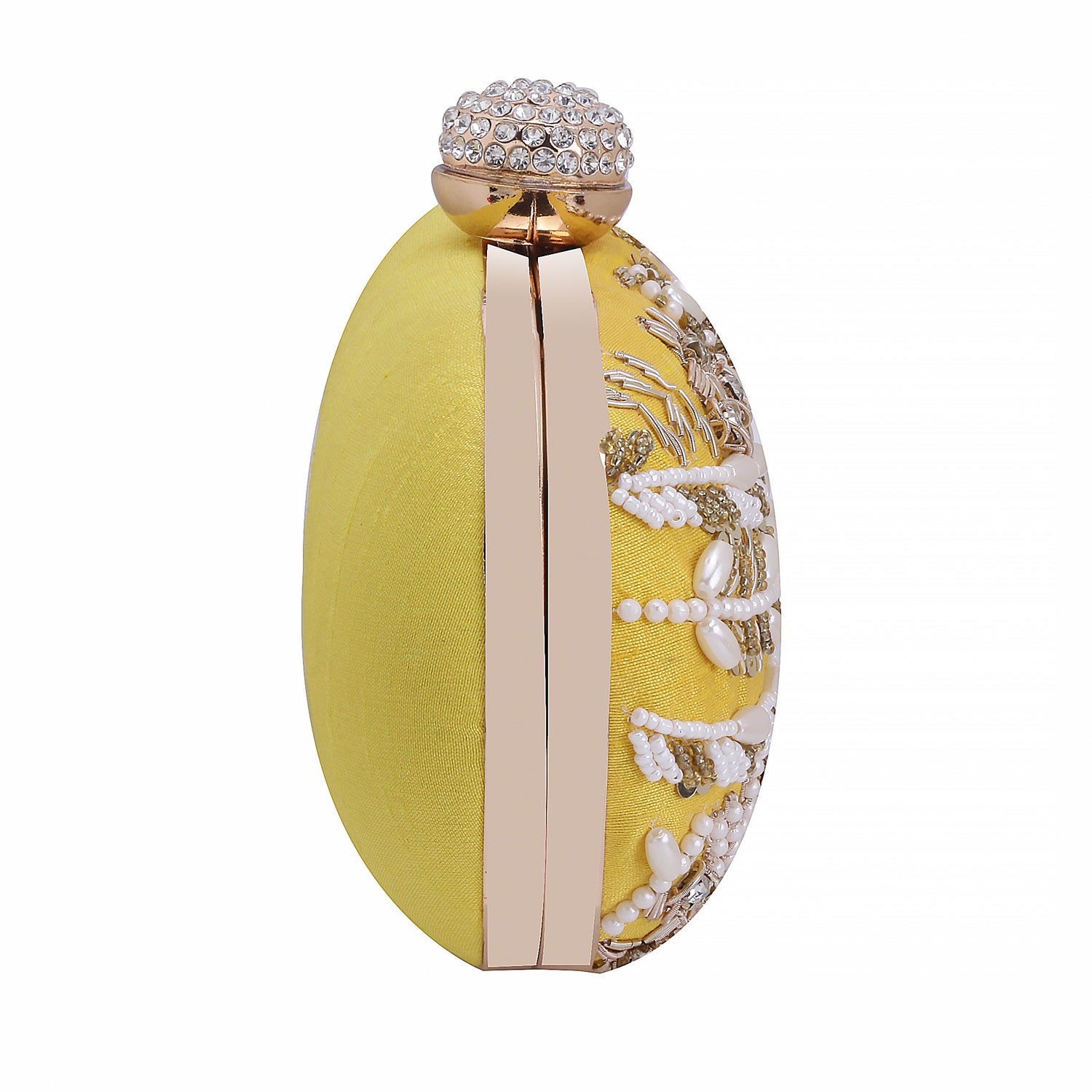 yellow oval clutch